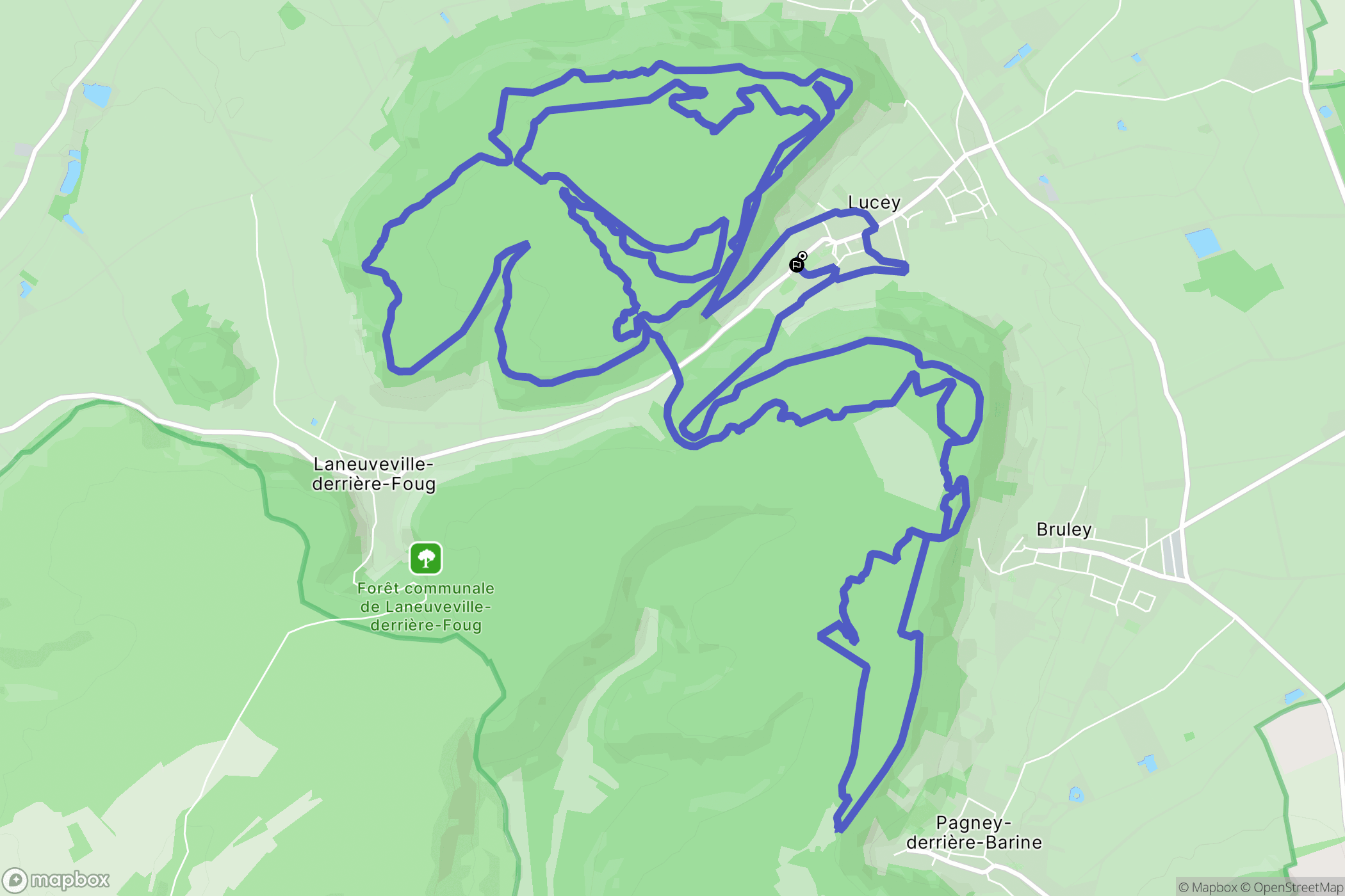 Lucey : carte du parcours de randonnée - France