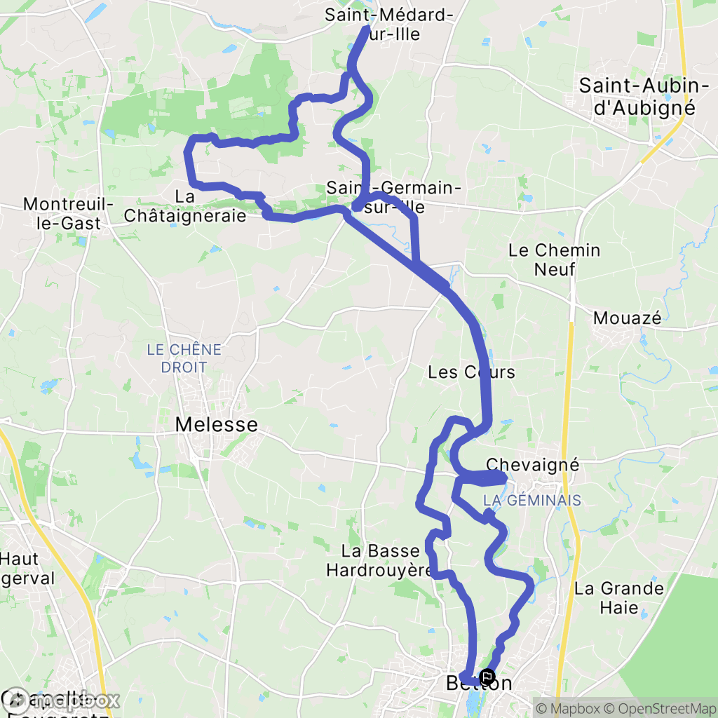 Betton : carte du parcours de randonnée - France