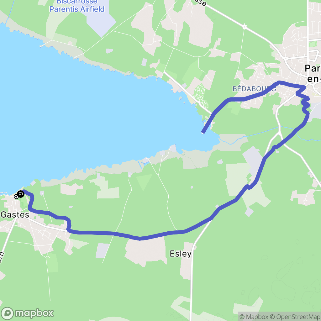 Gastes : carte du parcours de randonnée - France