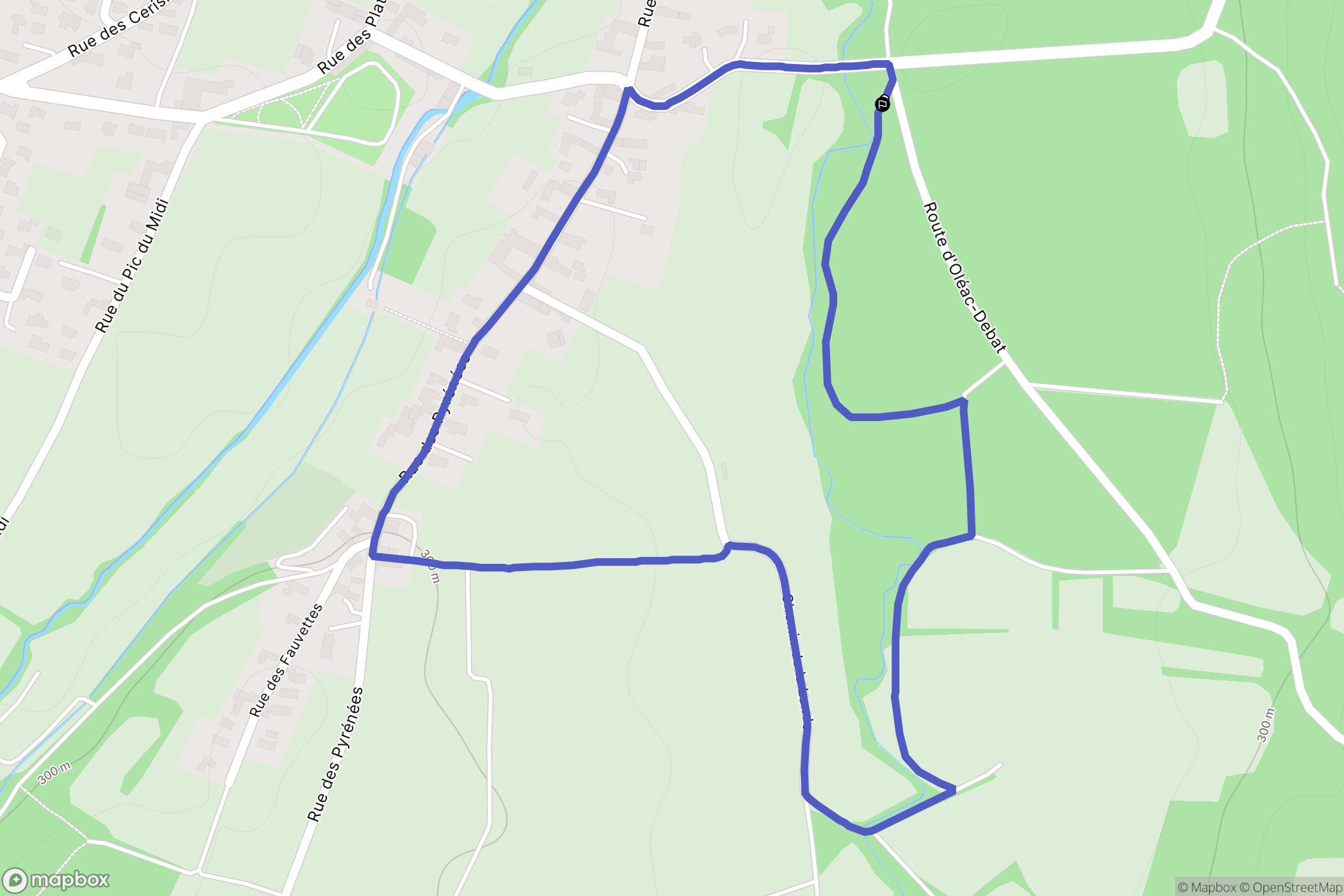 Orleix : carte du parcours de randonnée - France