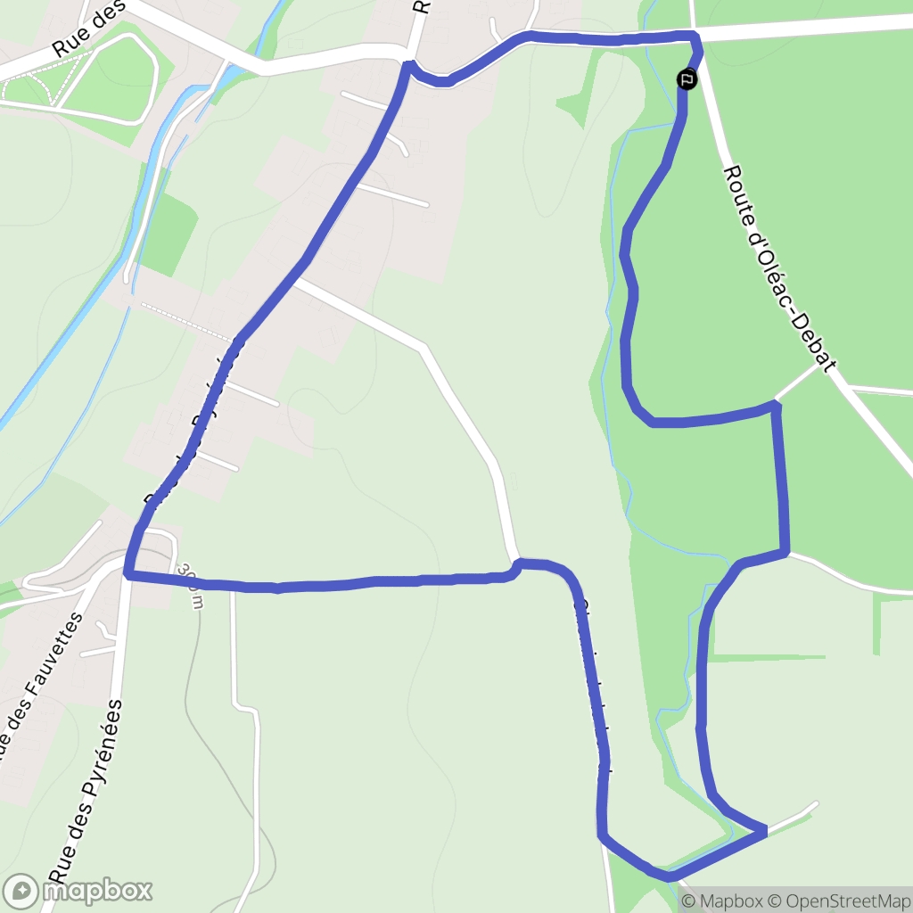Orleix : carte du parcours de randonnée - France