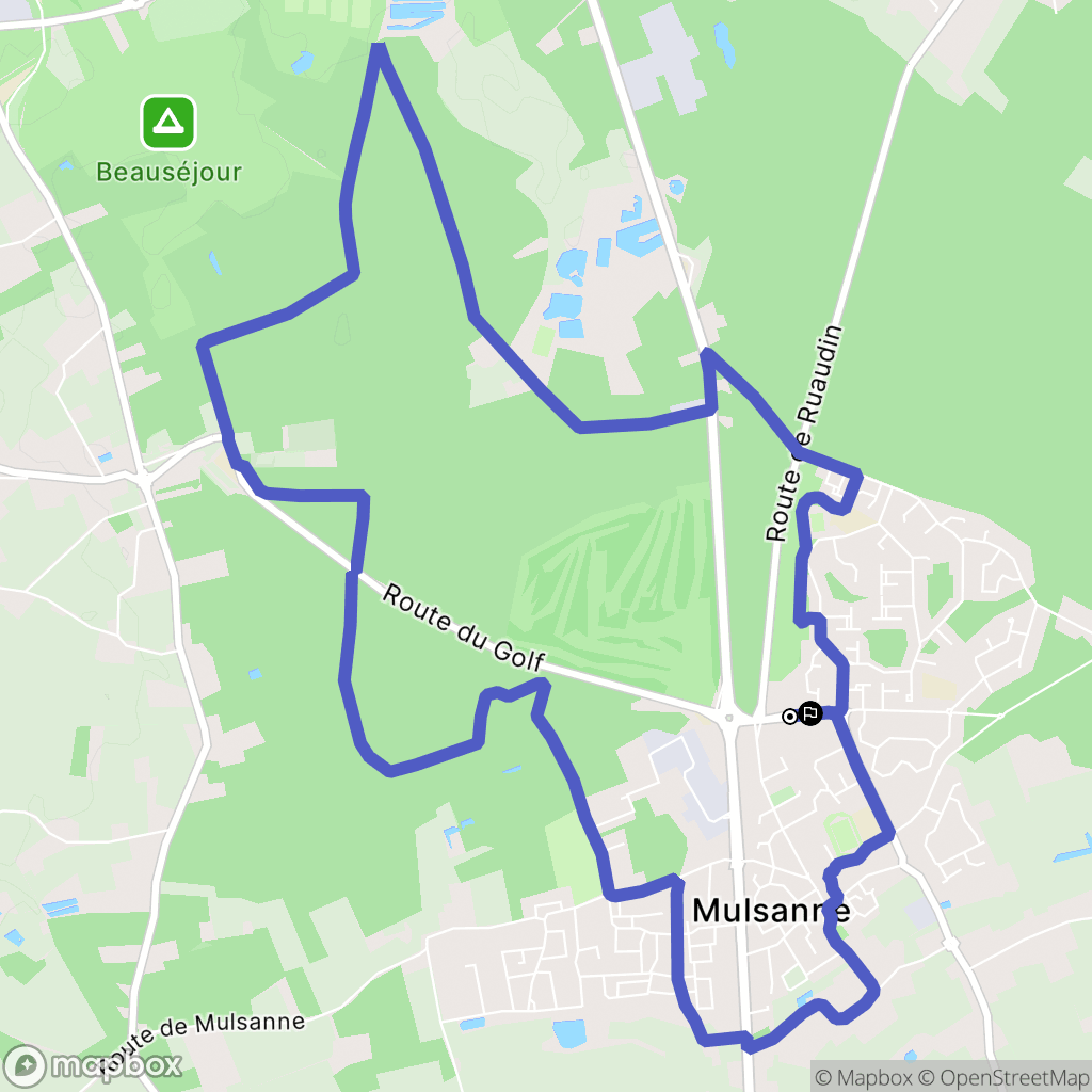 Mulsanne : carte du parcours de randonnée - France