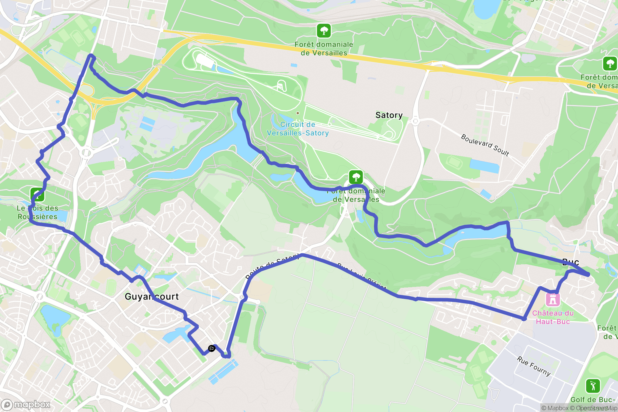 Guyancourt : carte du parcours de randonnée - France