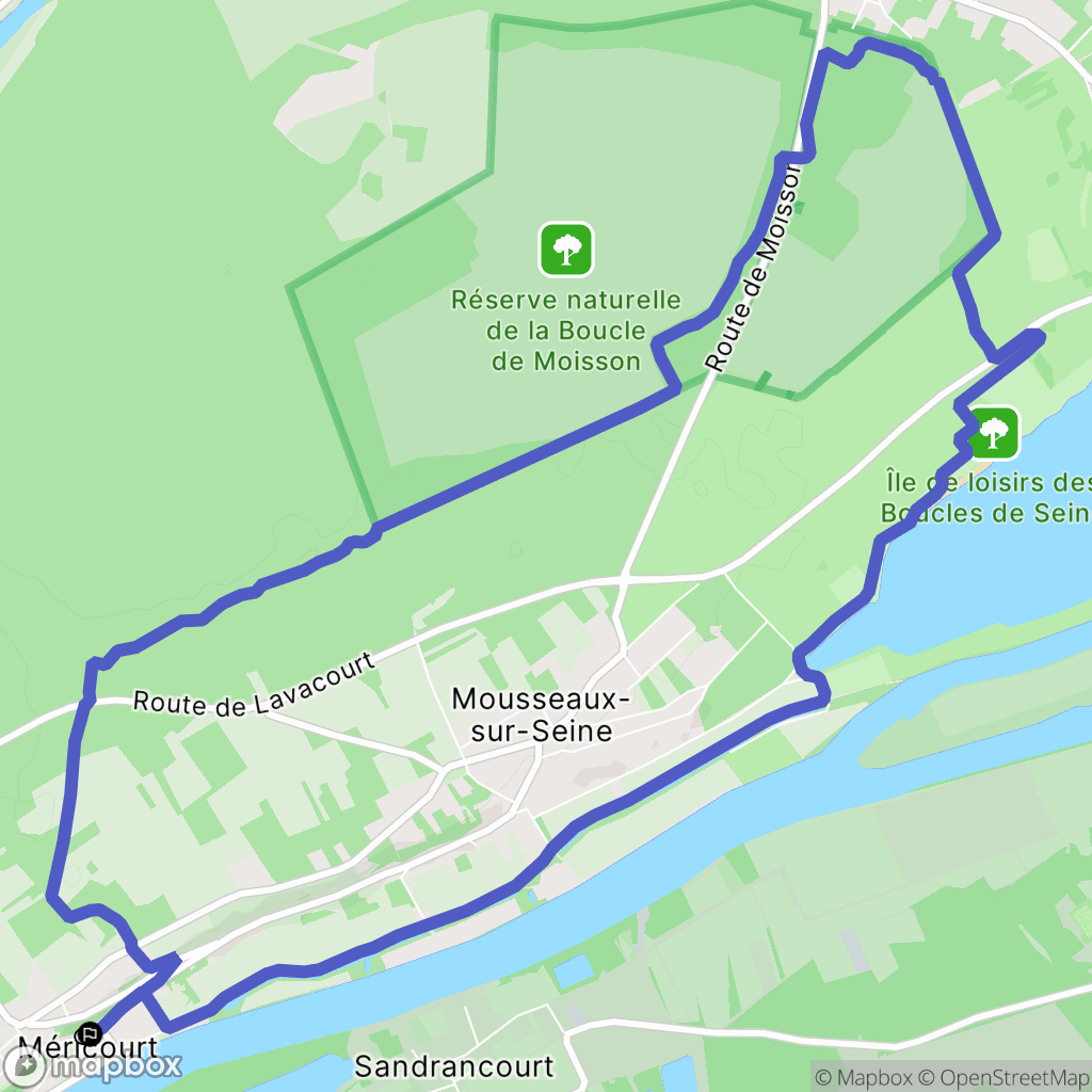 Méricourt : carte du parcours de randonnée - France