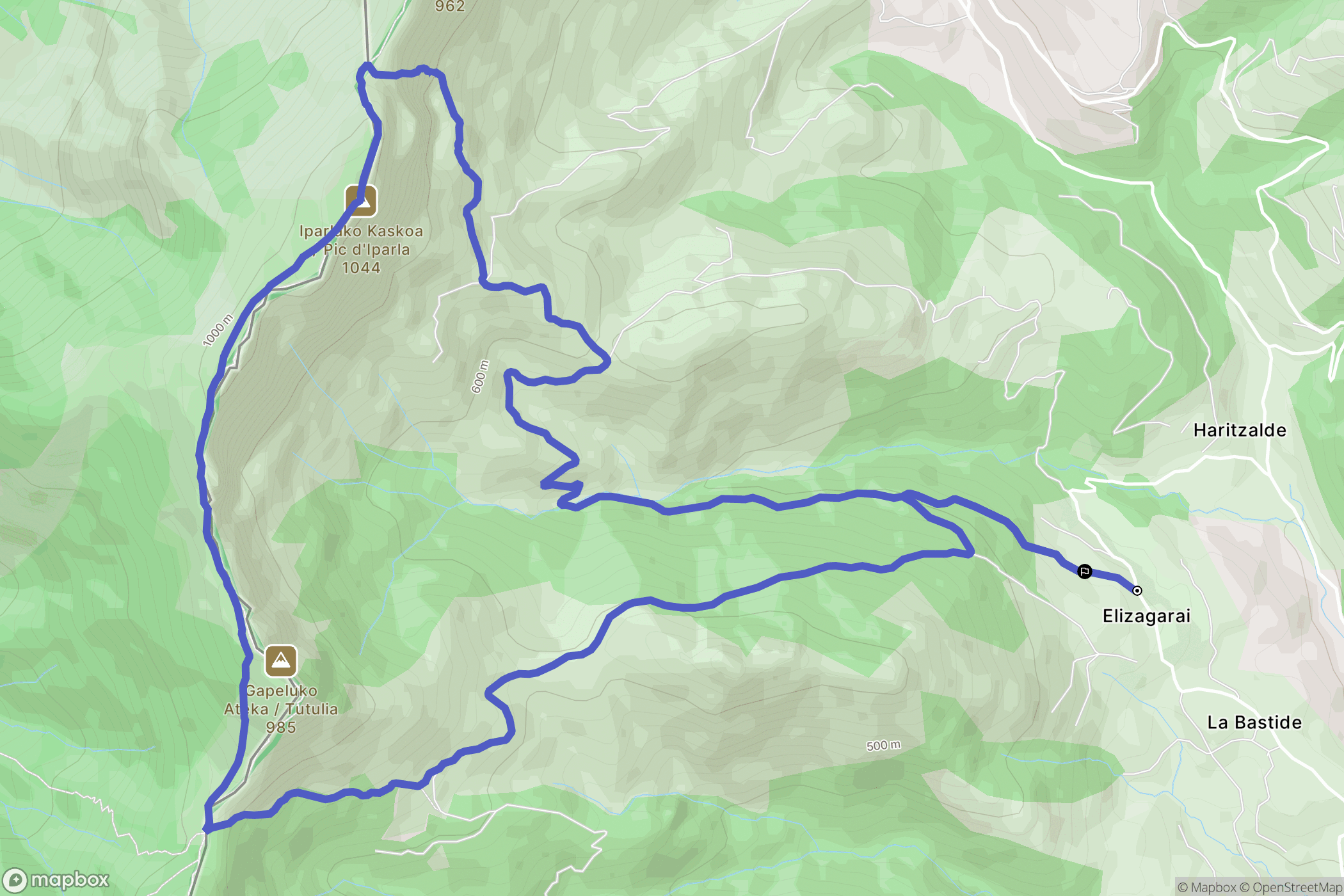 Saint-Étienne-de-Baïgorry : carte du parcours de randonnée - France
