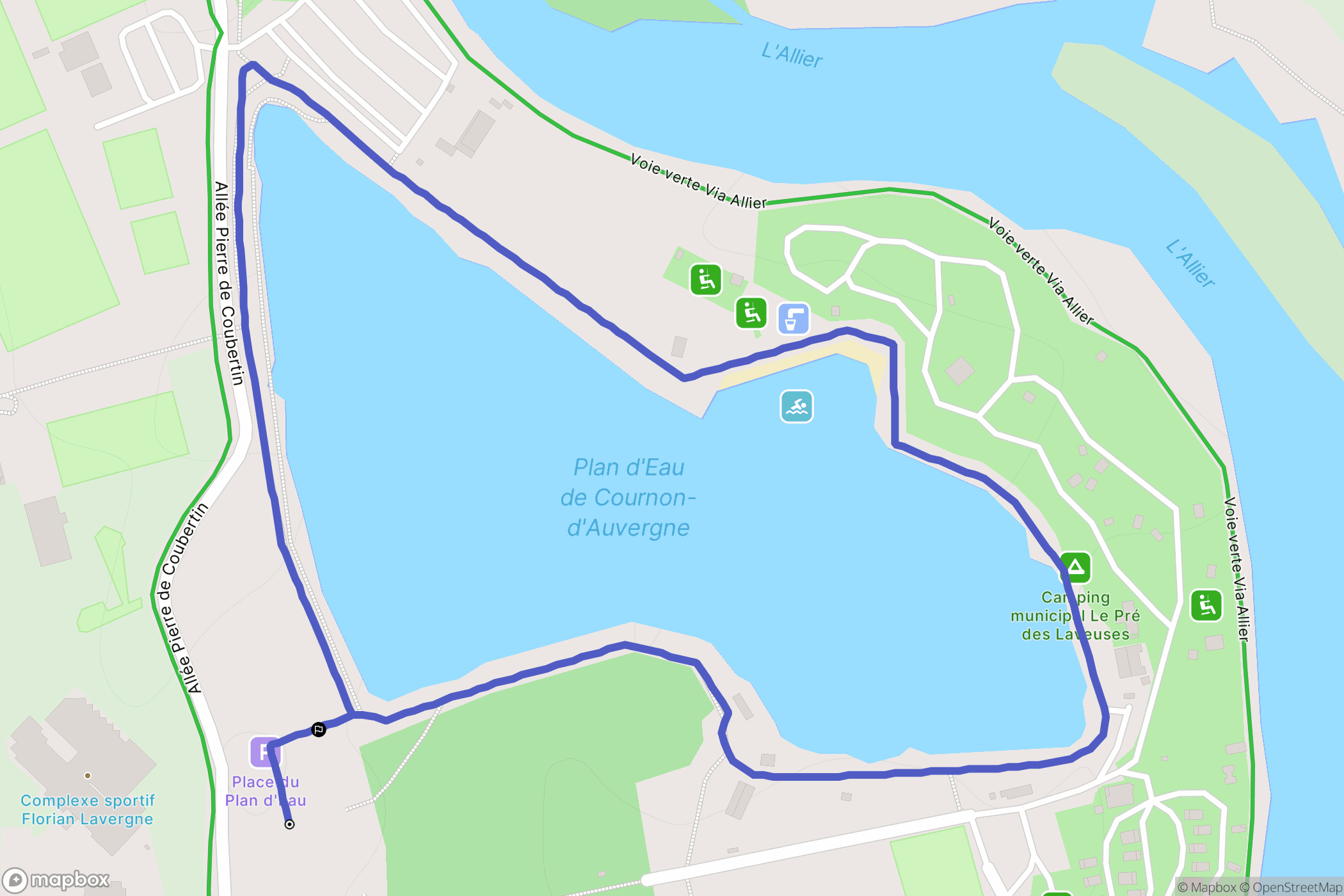 Cournon-d'Auvergne : carte du parcours de randonnée - France