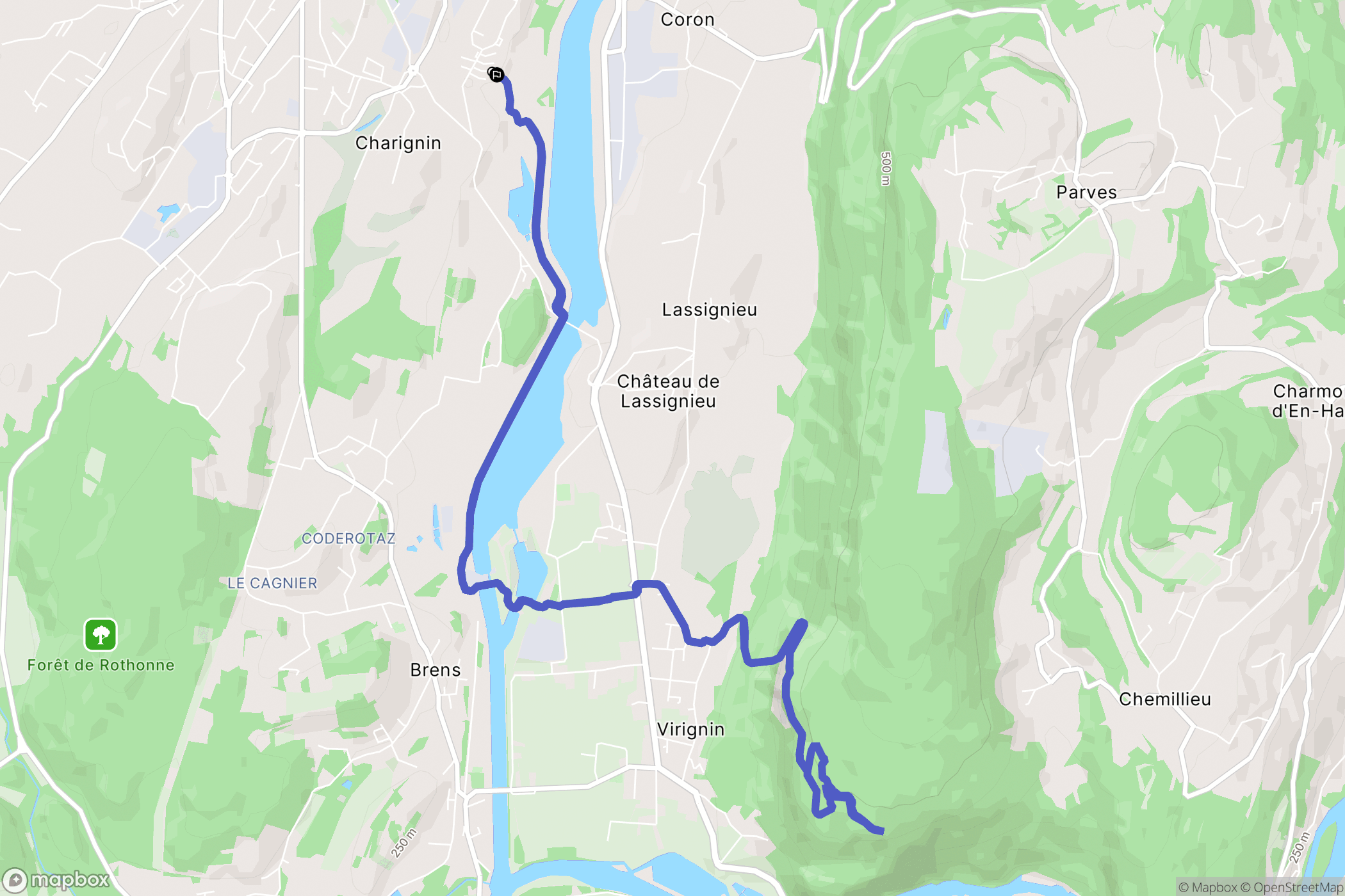 Belley : carte du parcours de randonnée - France