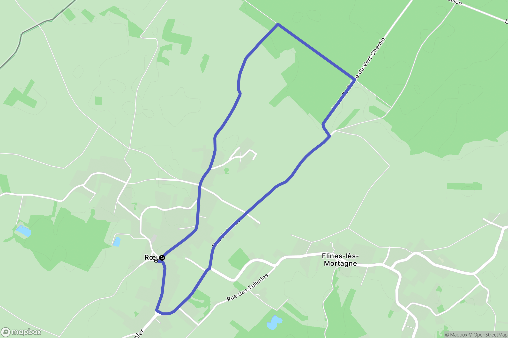 Flines-lès-Mortagne : carte du parcours de randonnée - France