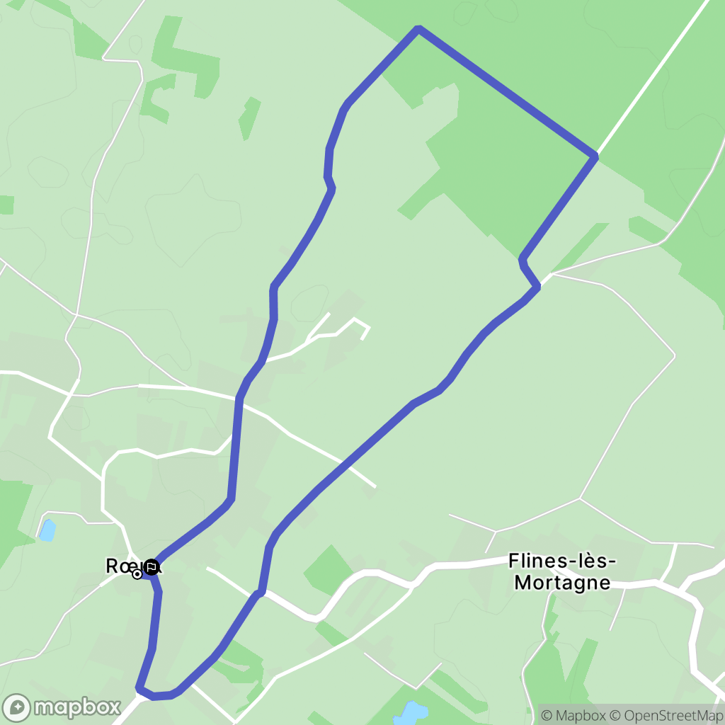 Flines-lès-Mortagne : carte du parcours de randonnée - France