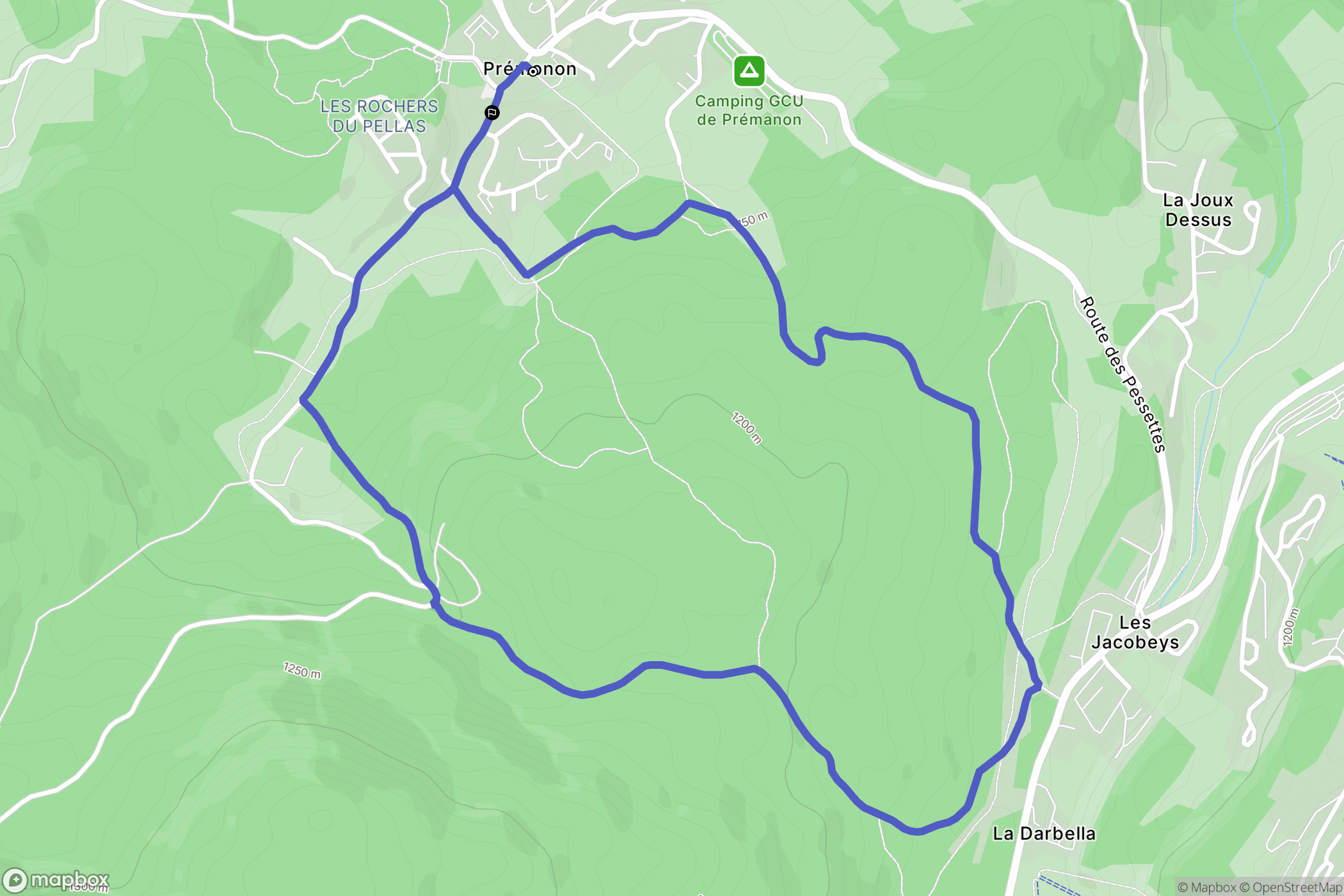Prémanon : carte du parcours de randonnée - France