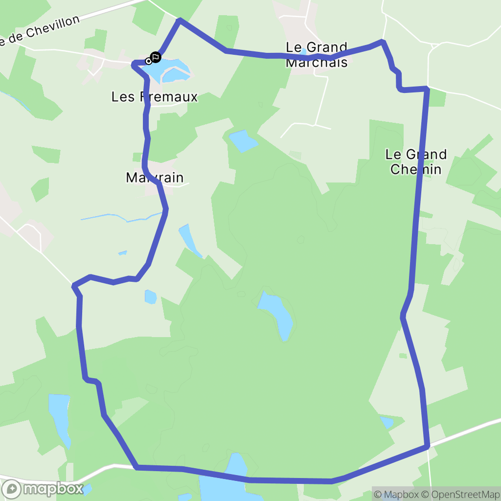 Charny-Orée-de-Puisaye : carte du parcours de randonnée - France