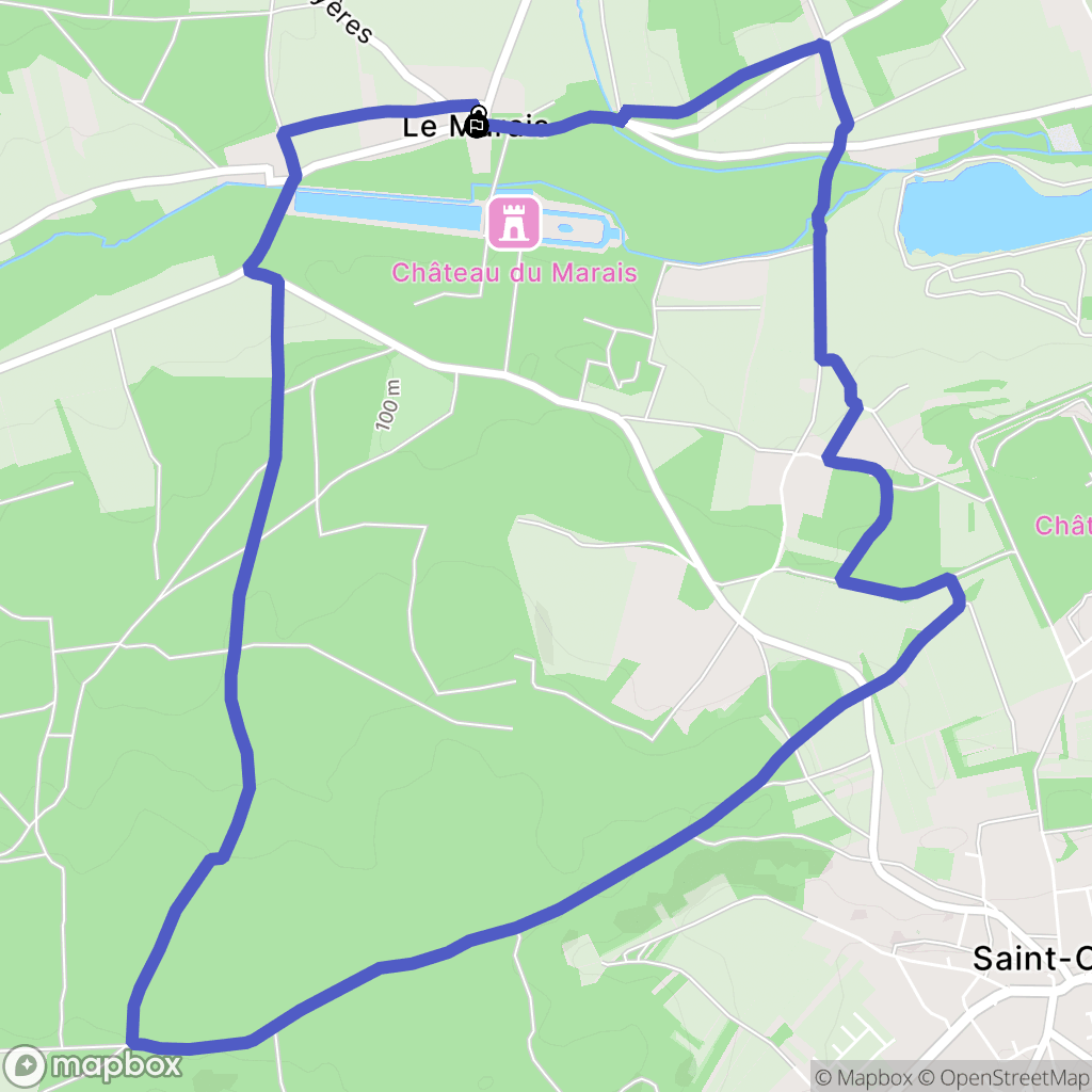 Le Val-Saint-Germain : carte du parcours de randonnée - France