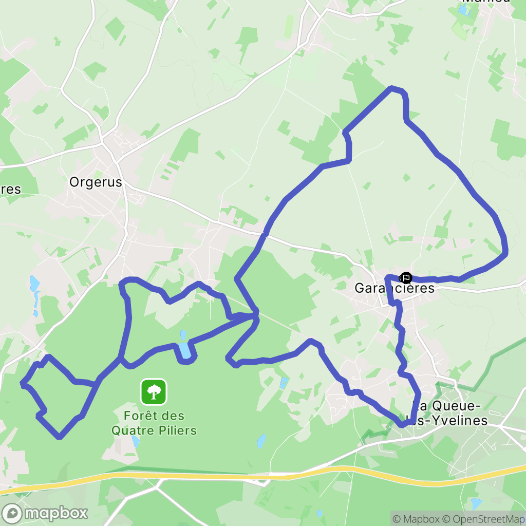 Garancières : carte du parcours de randonnée - France
