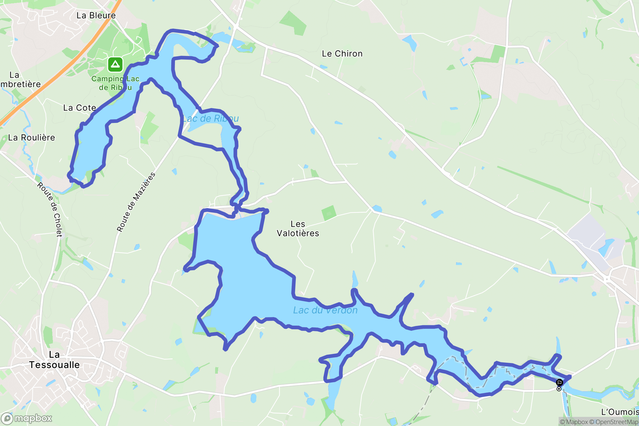 Saint-Pierre-des-Échaubrognes : carte du parcours de randonnée - France