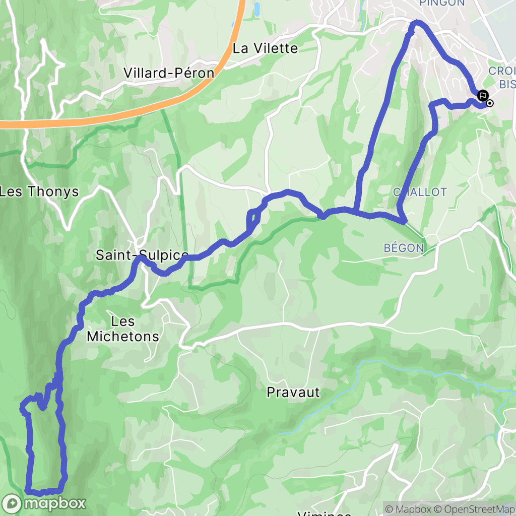 Chambéry : carte du parcours de randonnée - France
