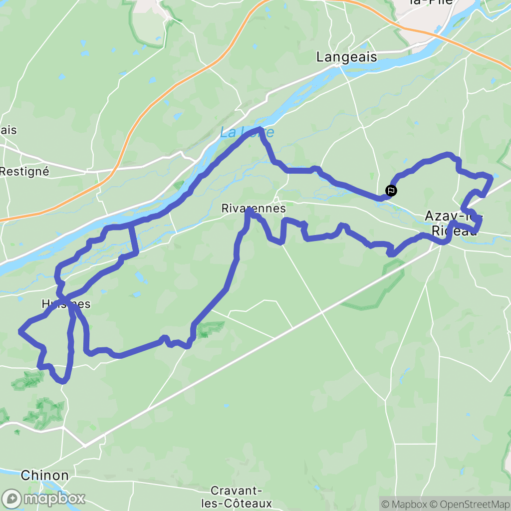 Azay-le-Rideau : carte du parcours de randonnée - France