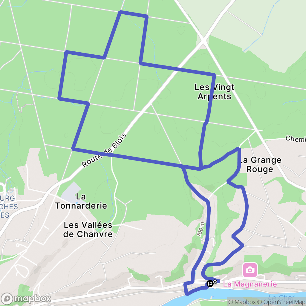 Montrichard Val de Cher : carte du parcours de randonnée - France