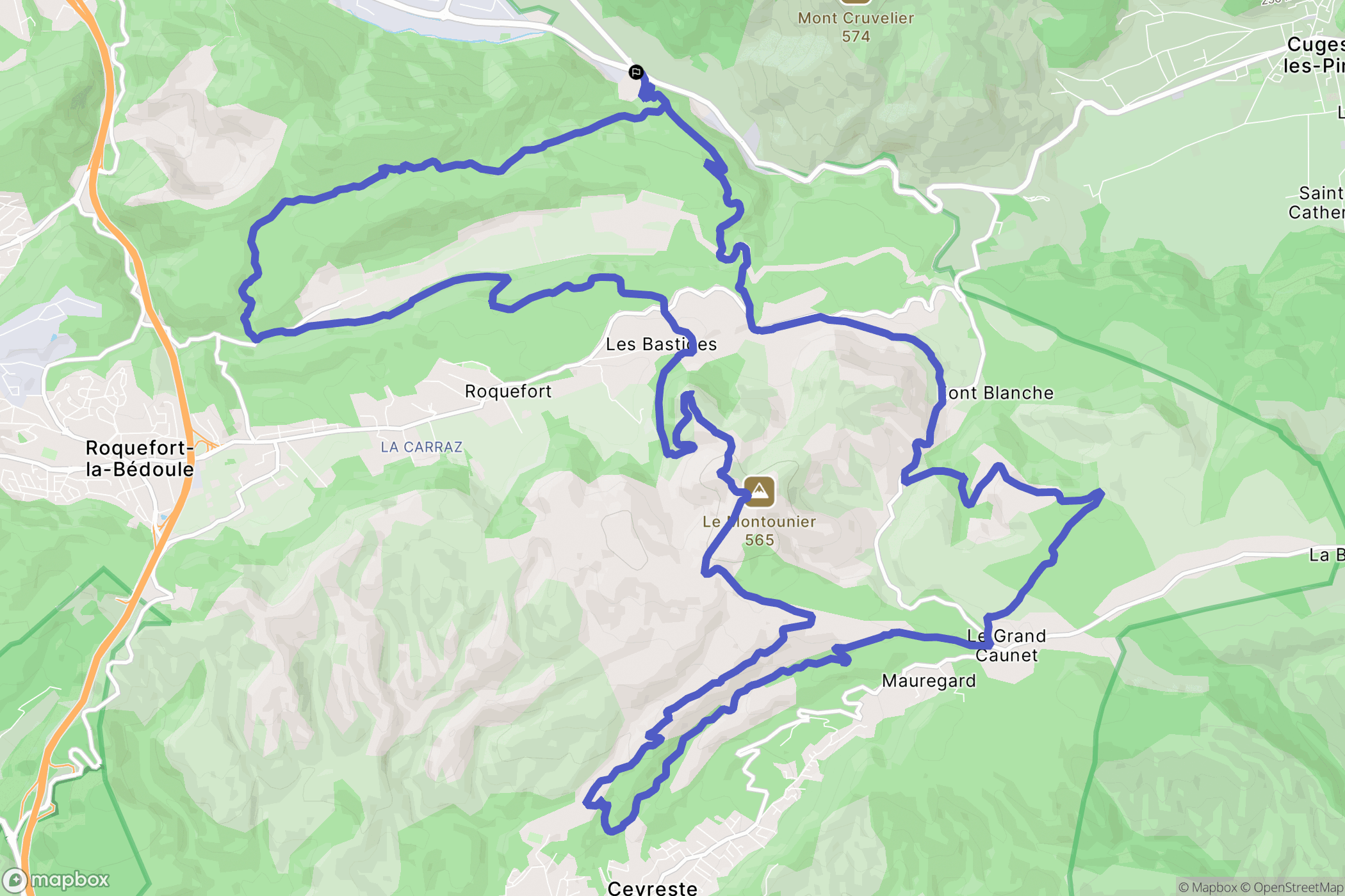 Gémenos : carte du parcours de randonnée - France