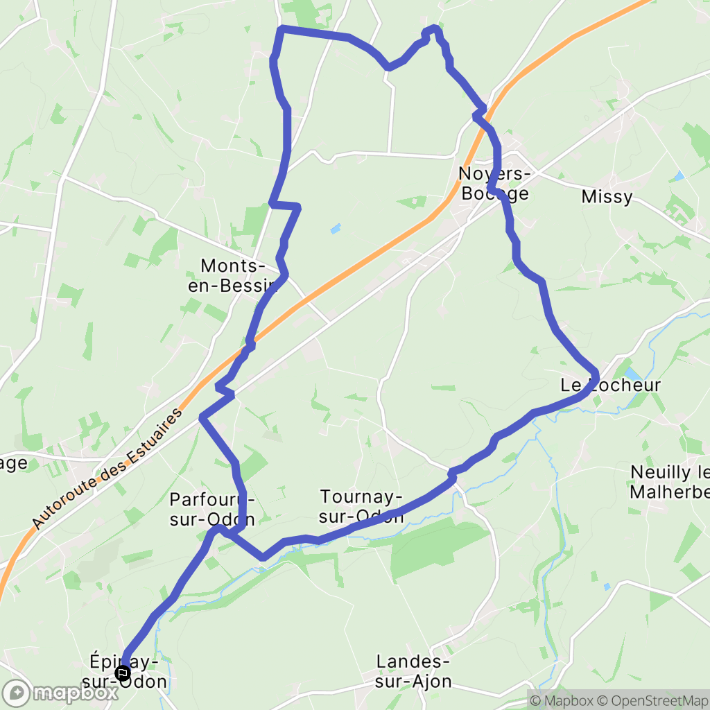 Épinay-sur-Odon : carte du parcours de randonnée - France