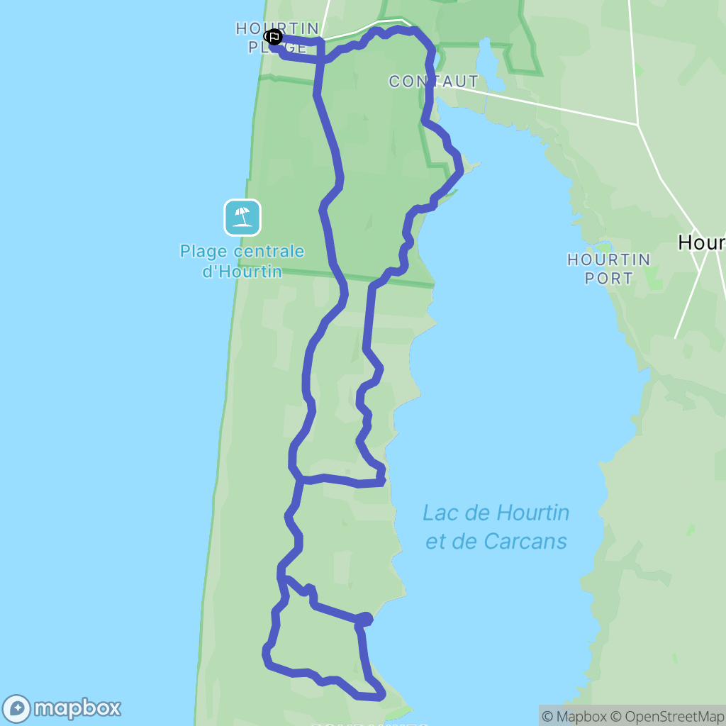 Hourtin : carte du parcours de randonnée - France