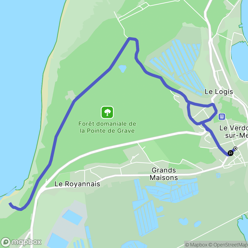 Le Verdon-sur-Mer : carte du parcours de randonnée - France