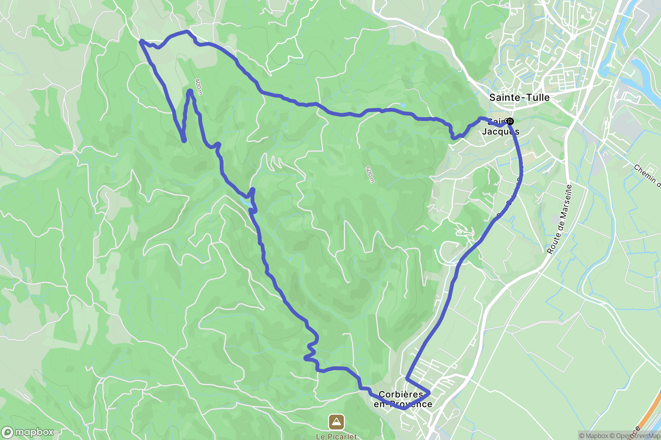 Sainte-Tulle : carte du parcours de randonnée - France