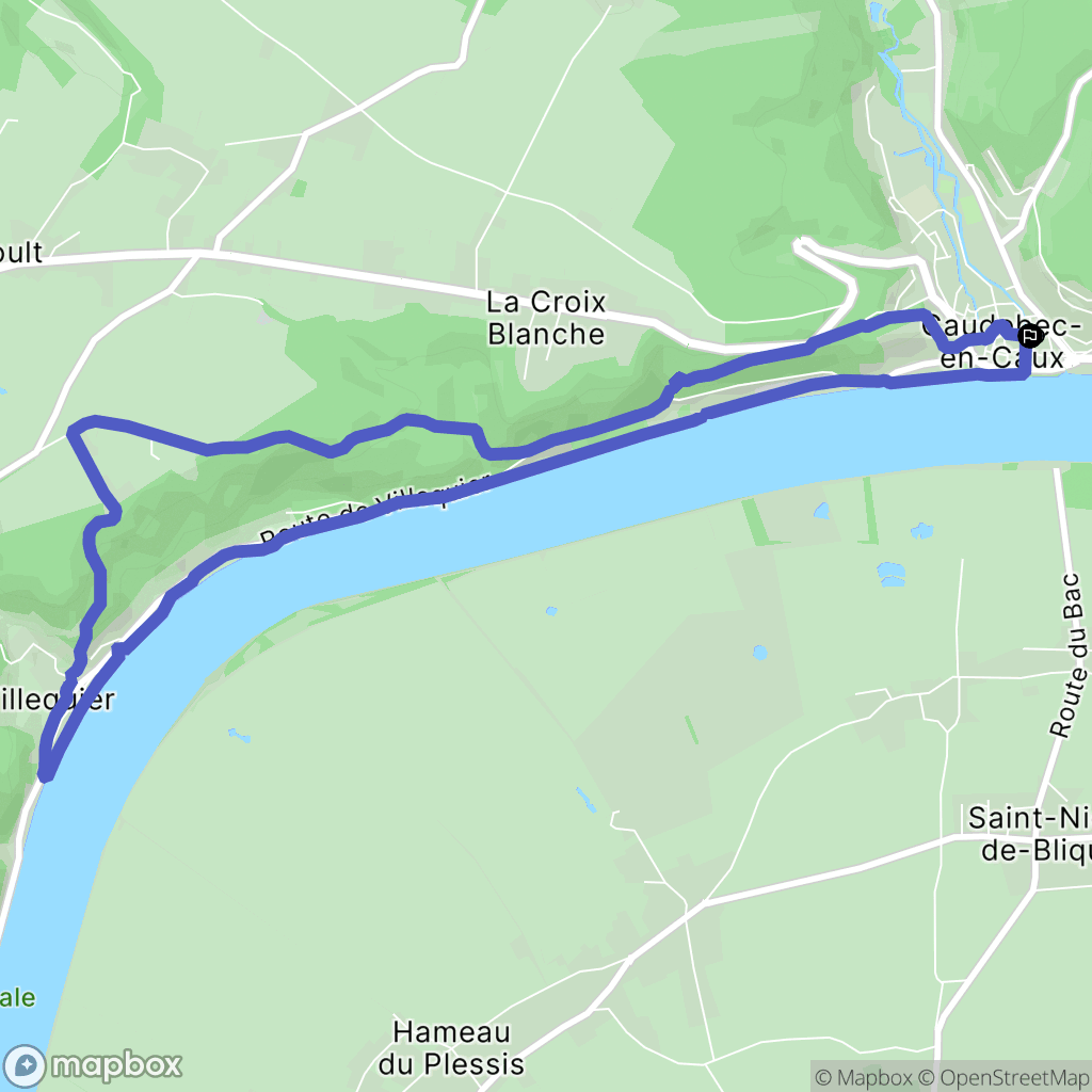 Rives-en-Seine : carte du parcours de randonnée - France
