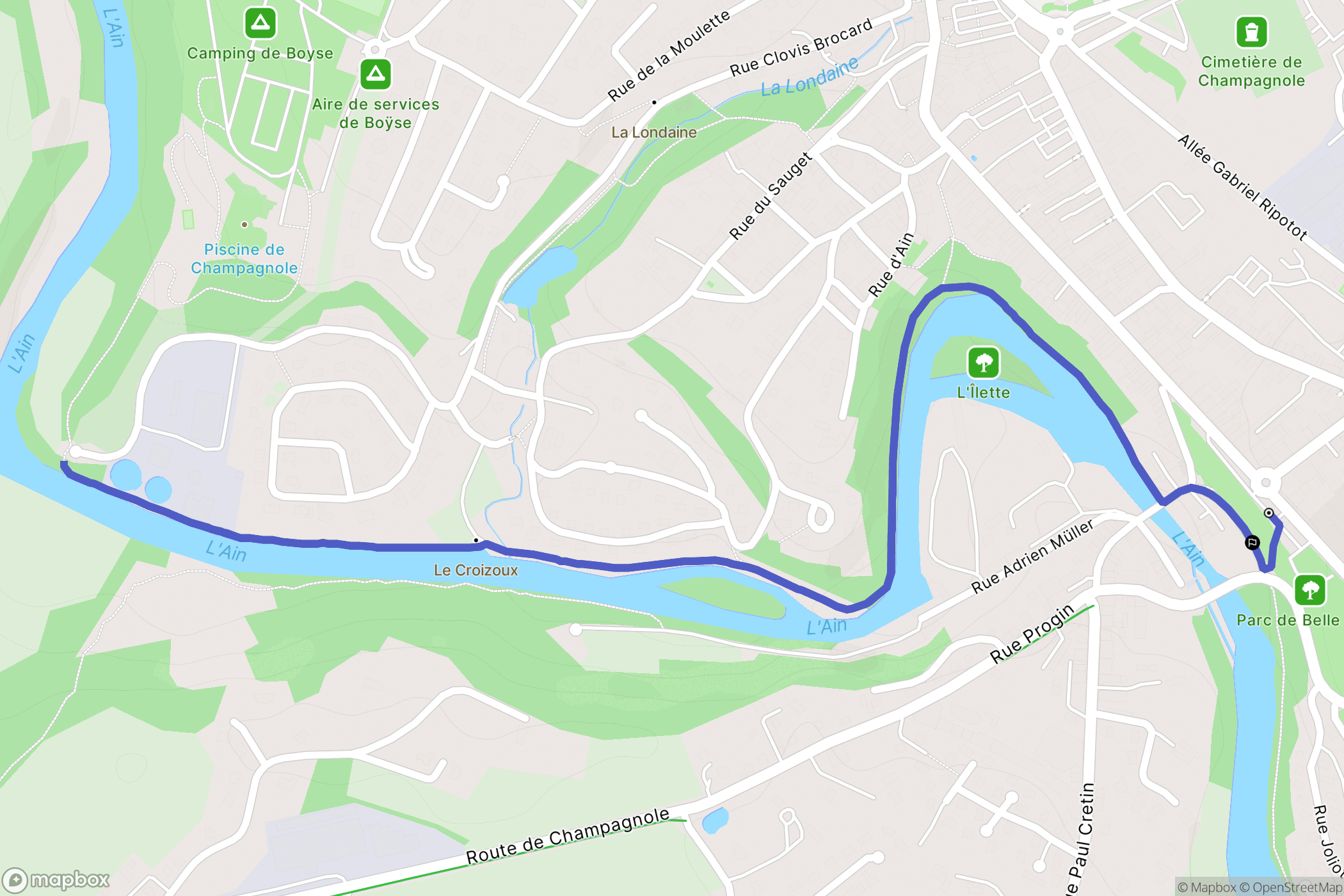 Champagnole : carte du parcours de randonnée - France