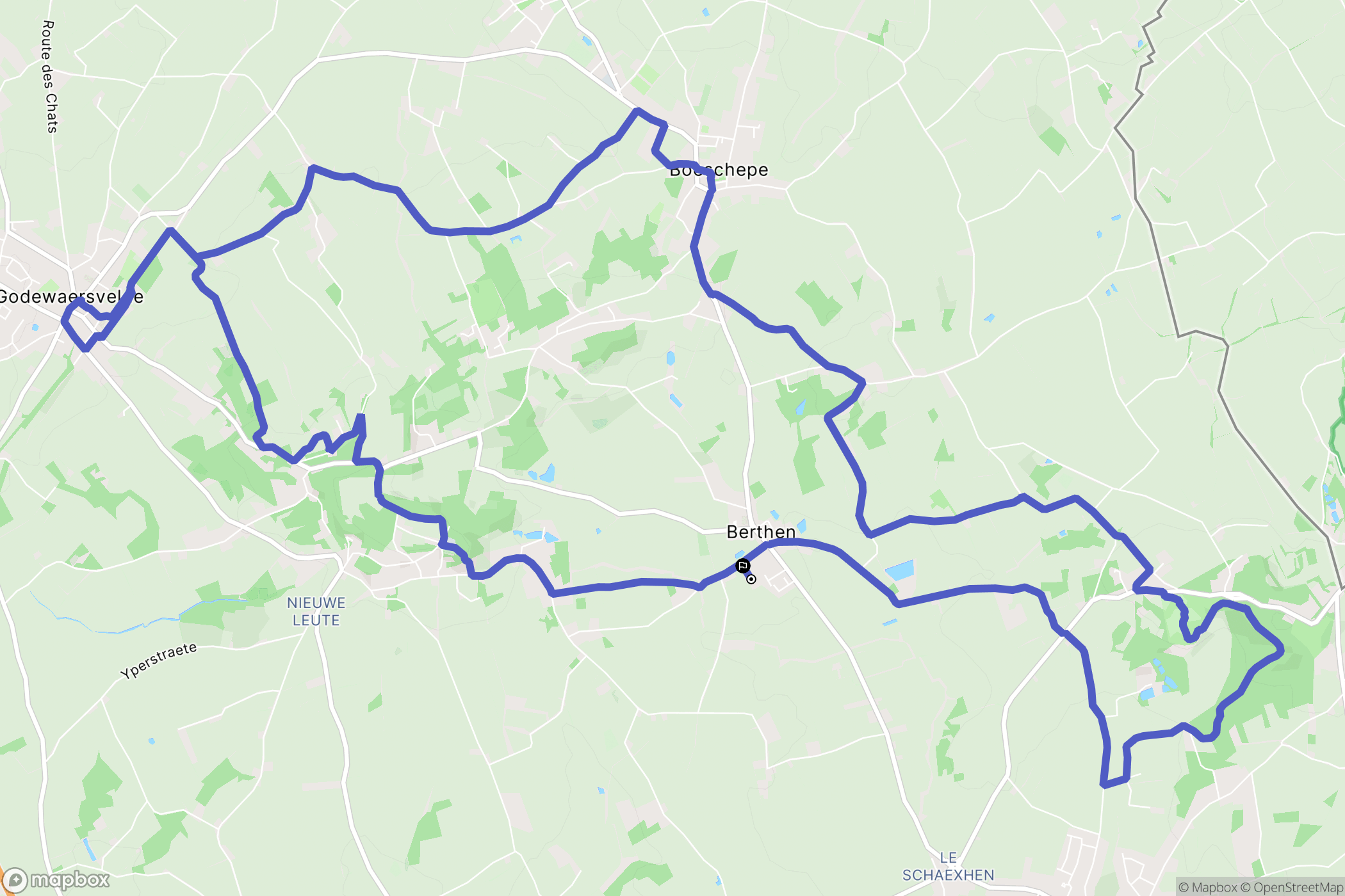 Berthen : carte du parcours de randonnée - France