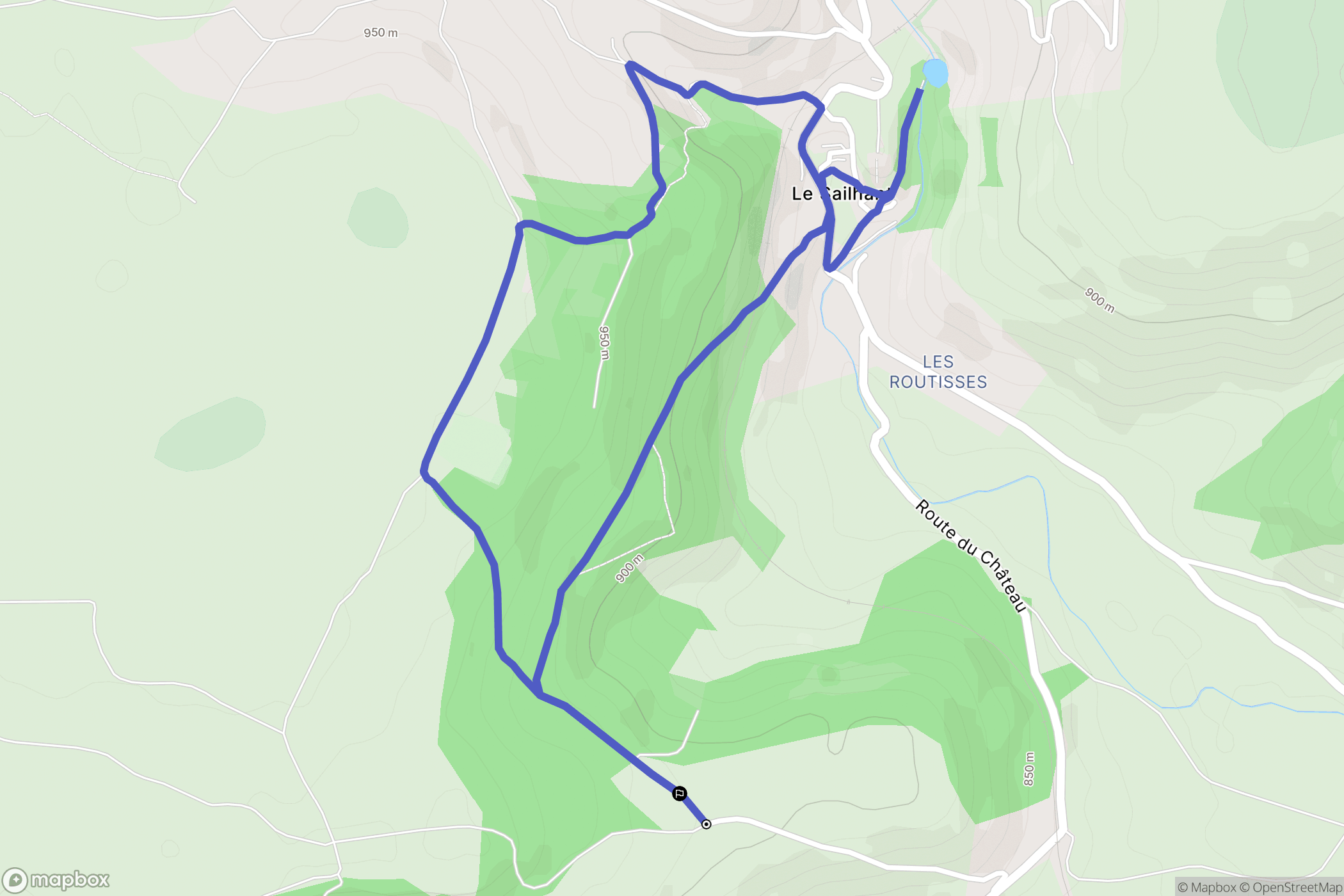 Roffiac : carte du parcours de randonnée - France