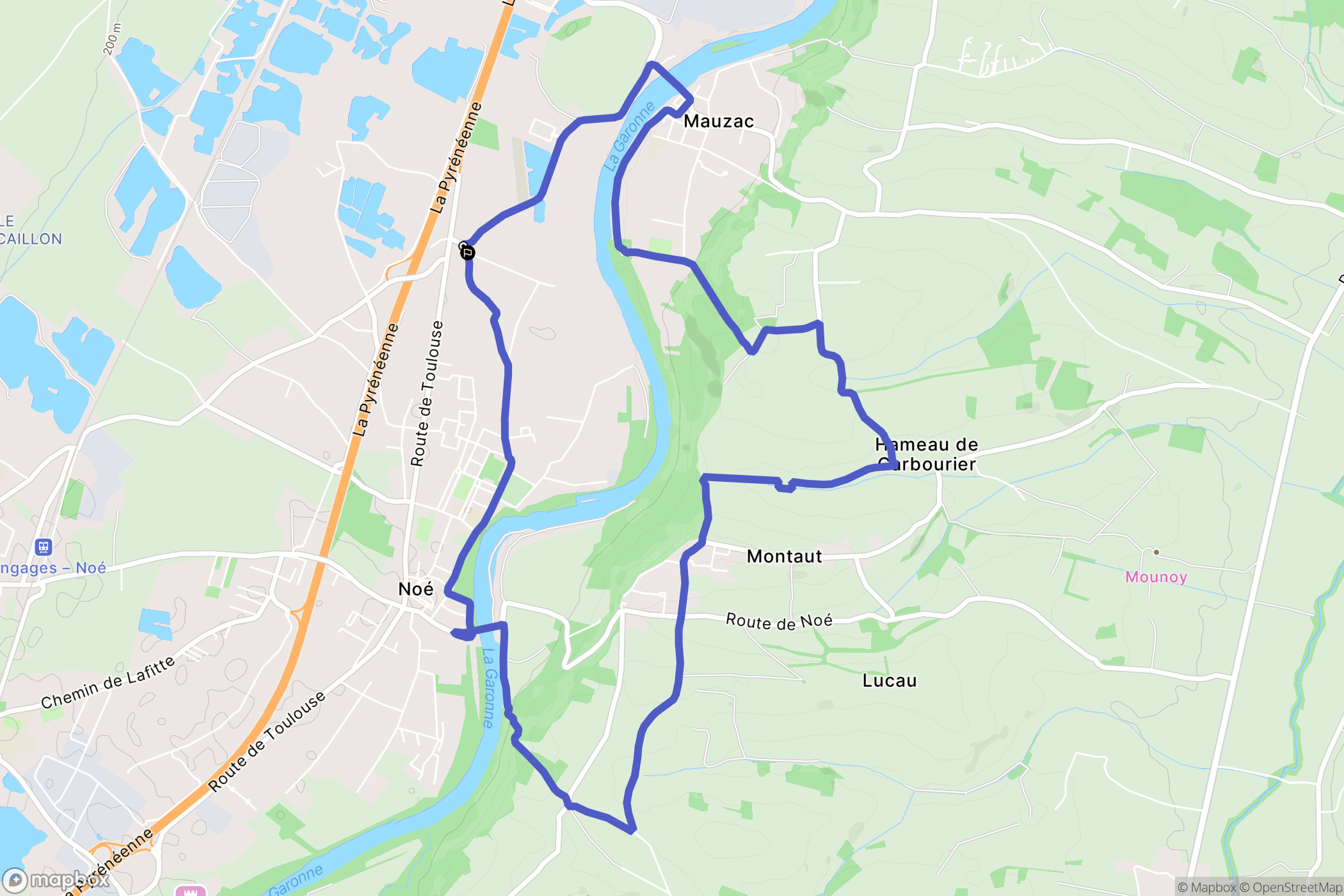Noe : carte du parcours de randonnée - France