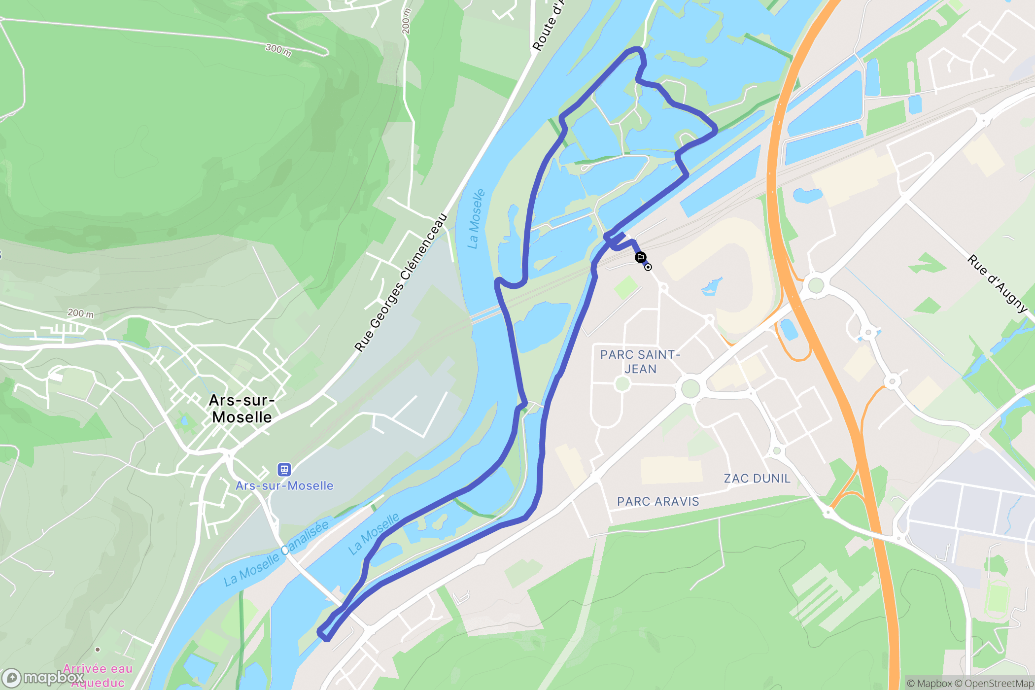 Jouy-aux-Arches : carte du parcours de randonnée - France