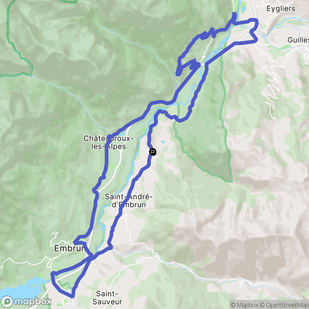 Saint-André-d'Embrun : carte du parcours de randonnée - France