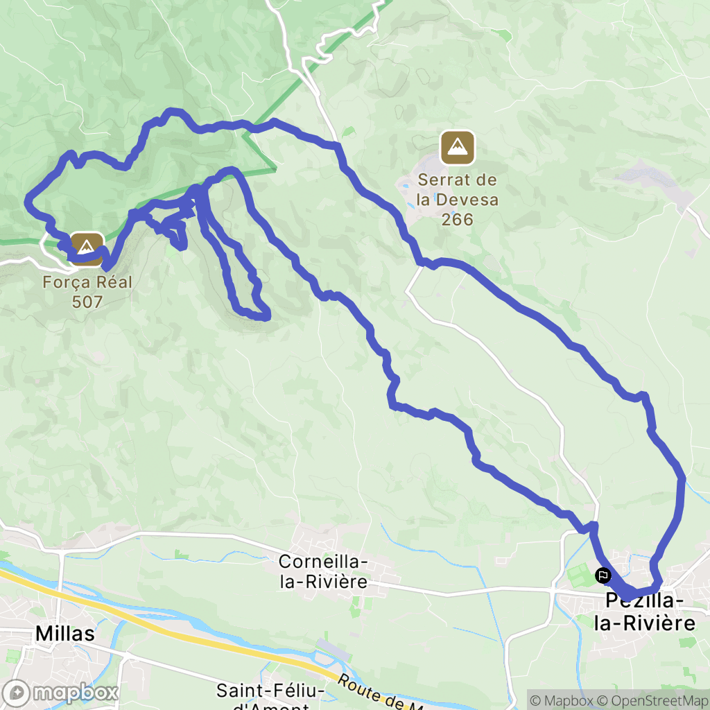 Pézilla-la-Rivière : carte du parcours de randonnée - France