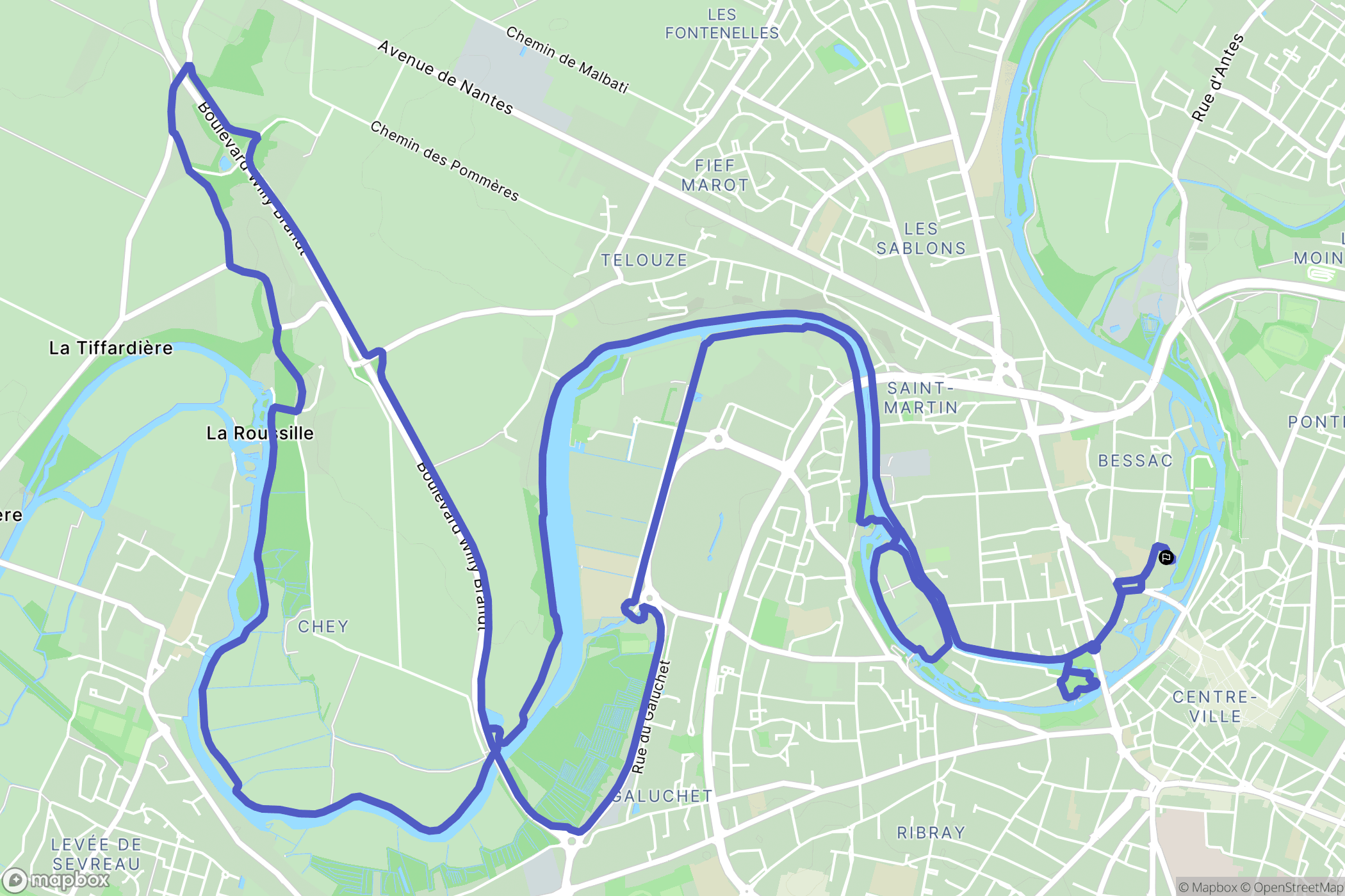 Niort : carte du parcours de randonnée - France