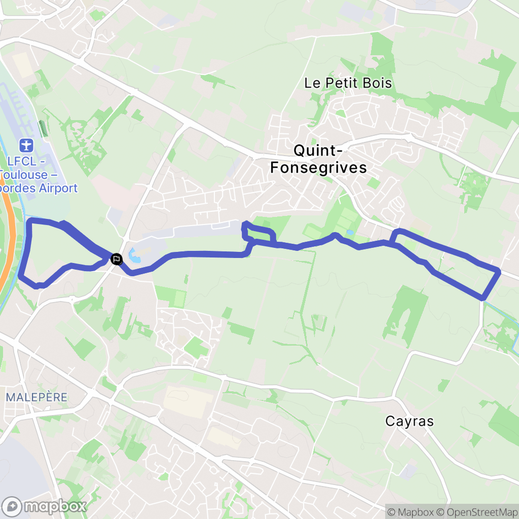 Toulouse : carte du parcours de randonnée - France