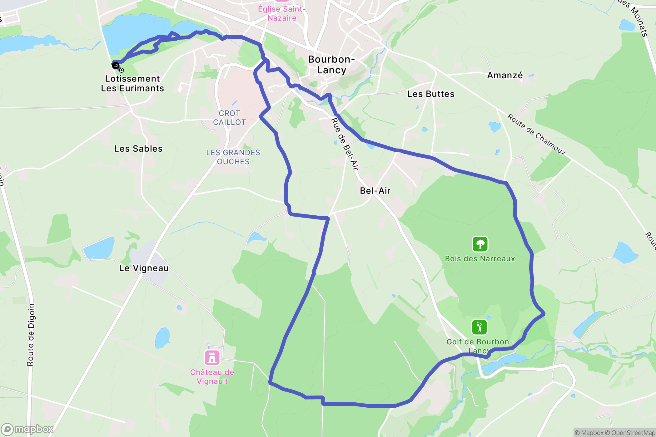 Bourbon-Lancy : carte du parcours de randonnée - France