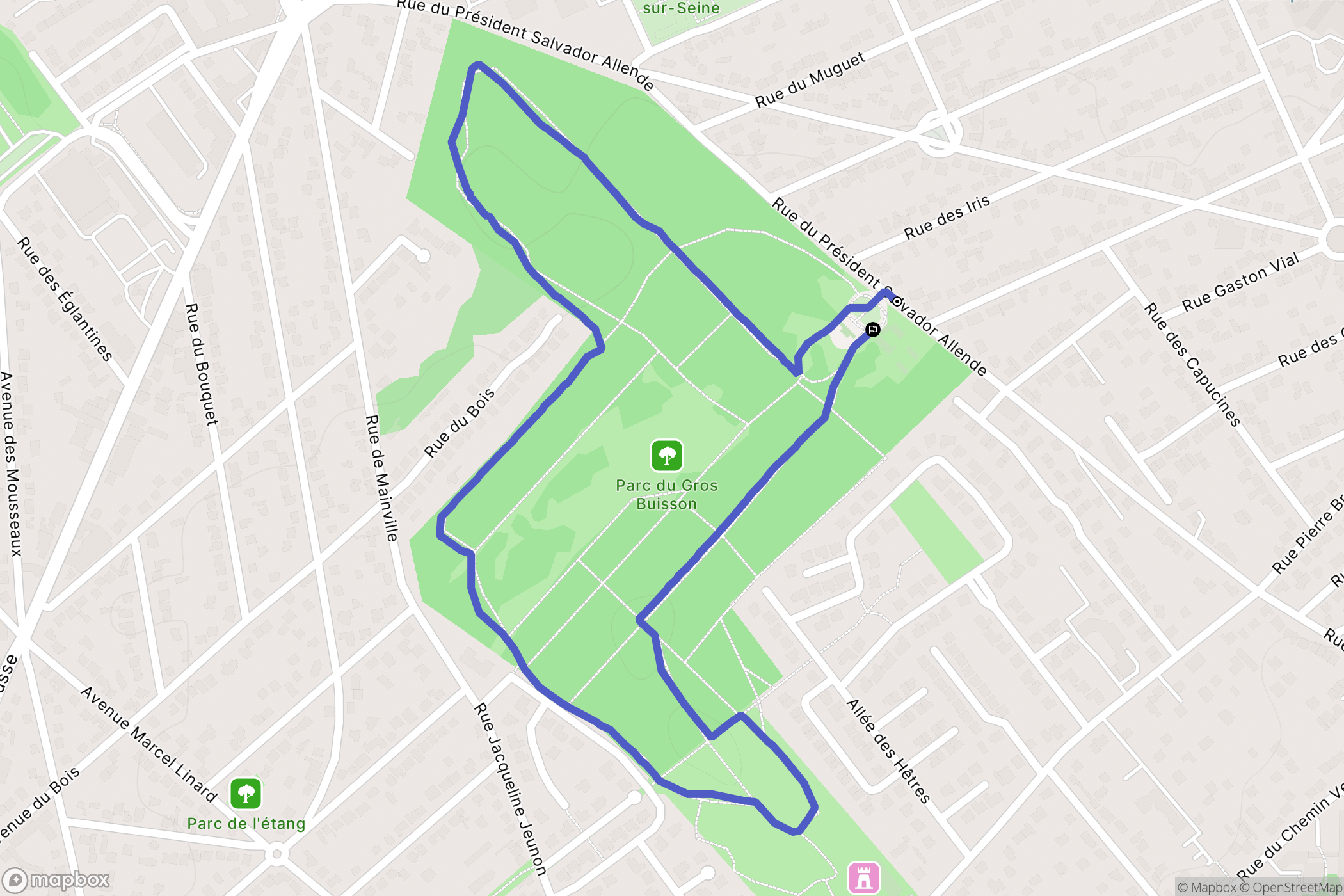 Vigneux-sur-Seine : carte du parcours de randonnée - France
