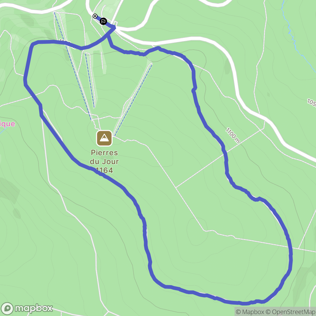 Laprugne : carte du parcours de randonnée - France