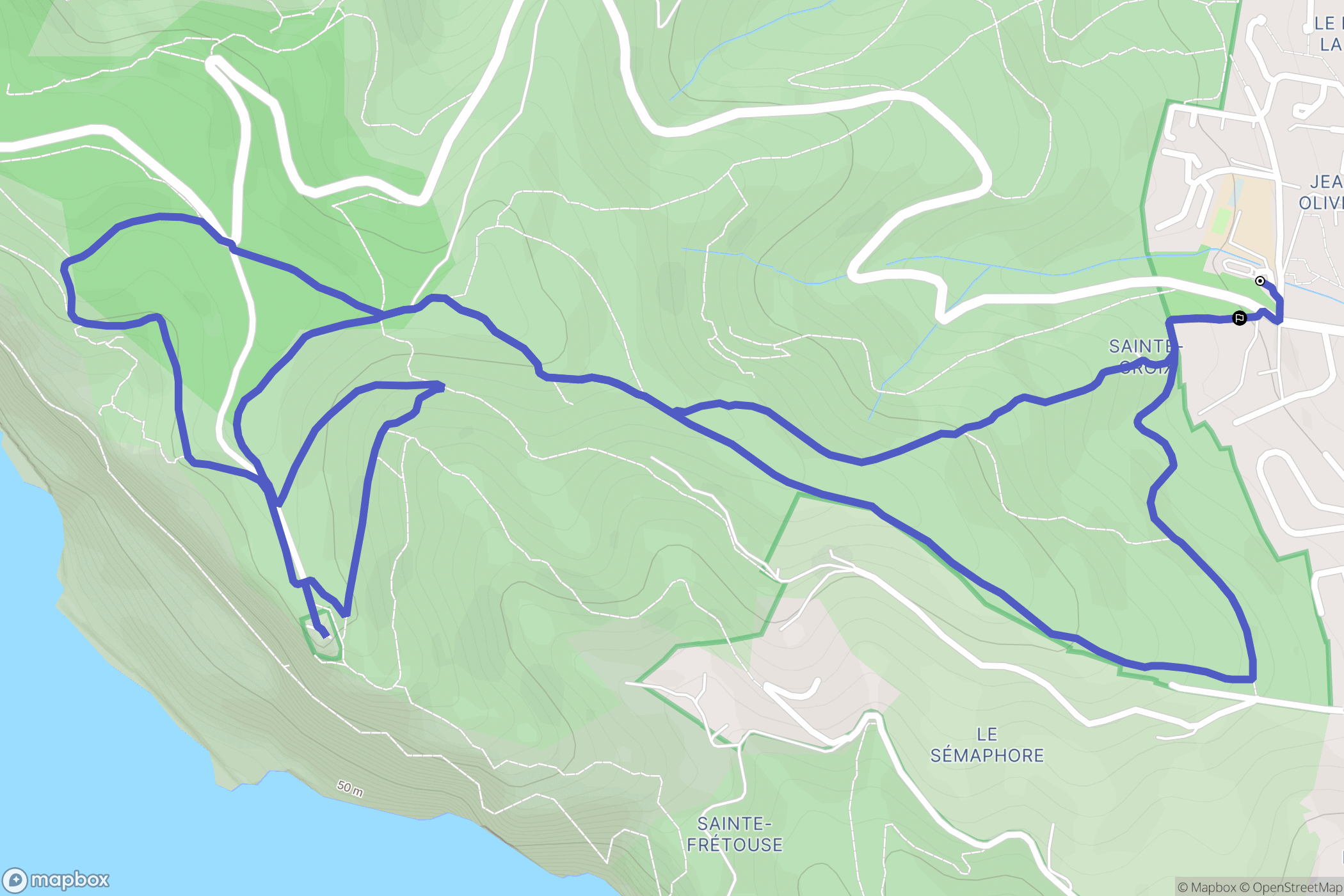La Ciotat : carte du parcours de randonnée - France
