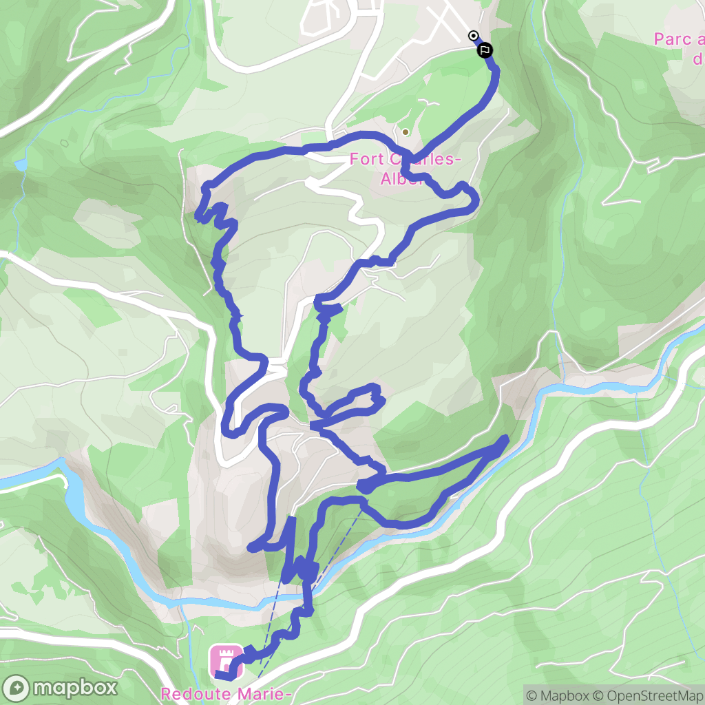 Aussois : carte du parcours de randonnée - France