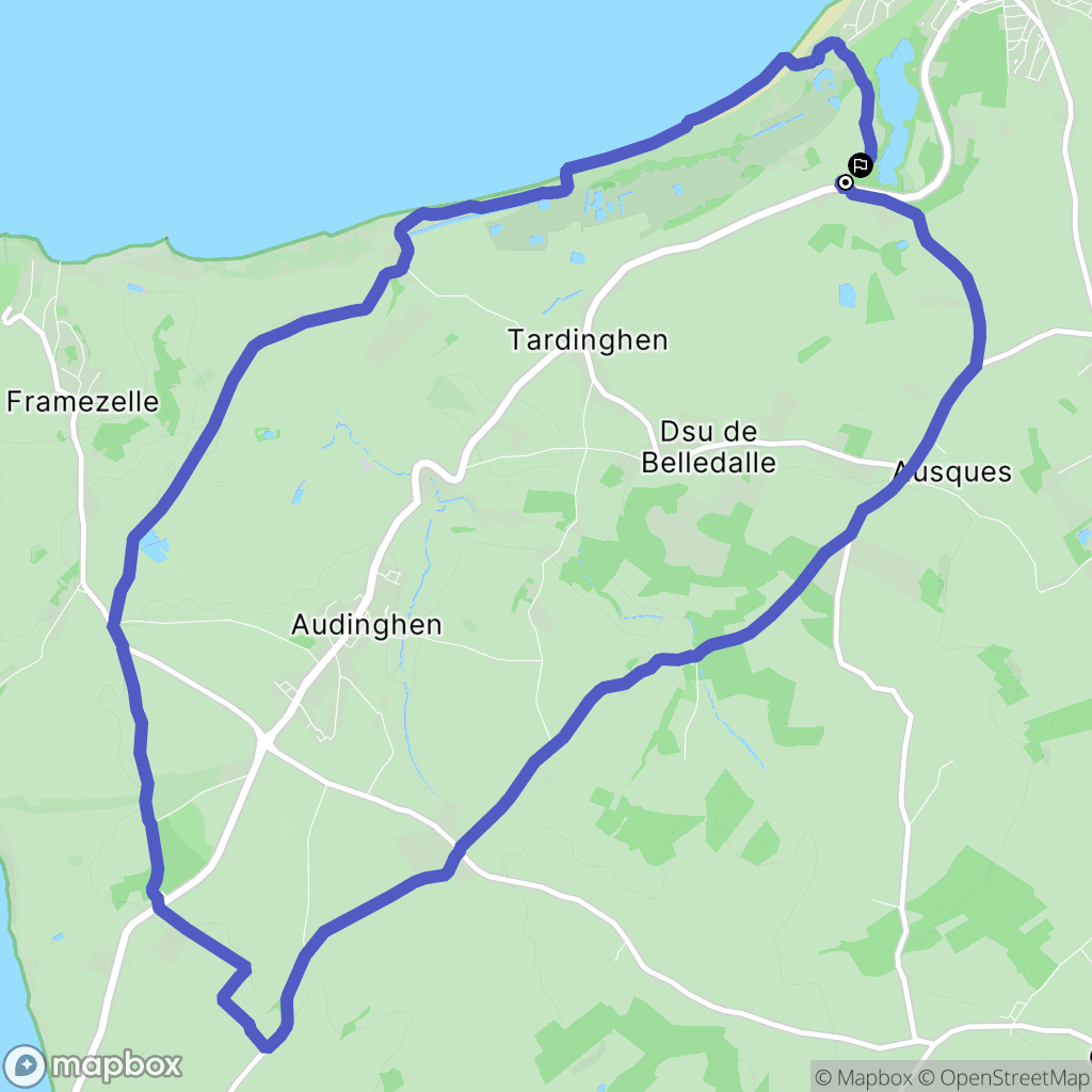 Tardinghen : carte du parcours de randonnée - France