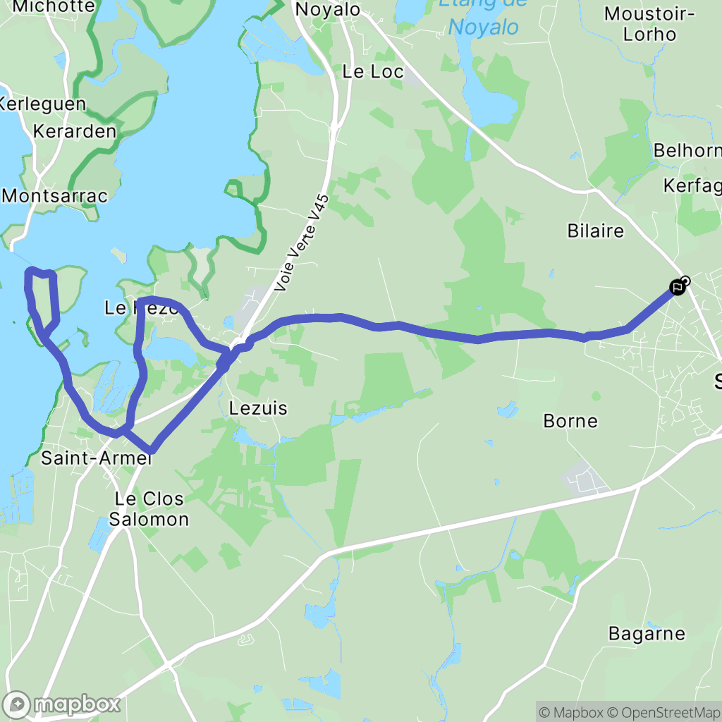 Surzur : carte du parcours de randonnée - France