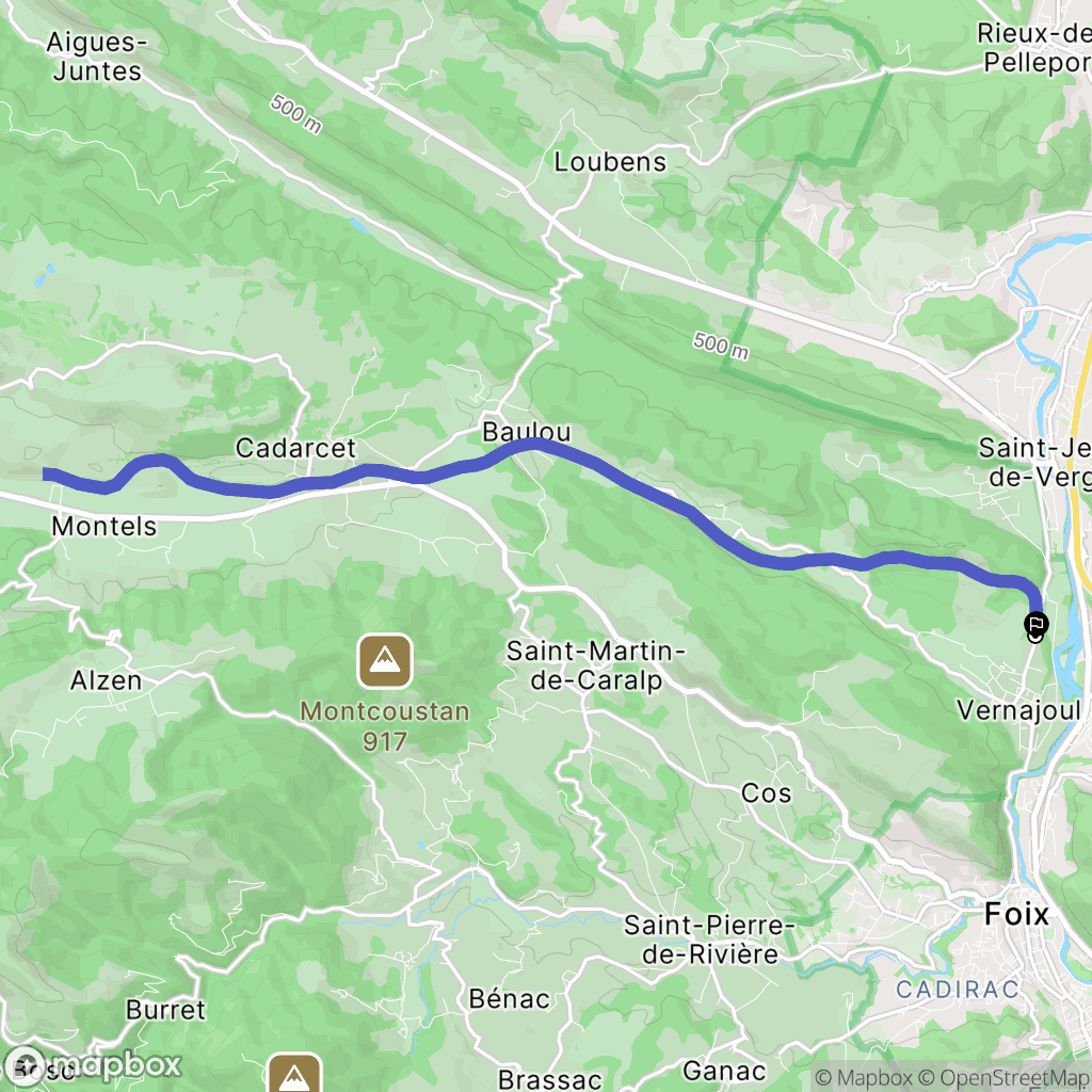 Vernajoul : carte du parcours de randonnée - France