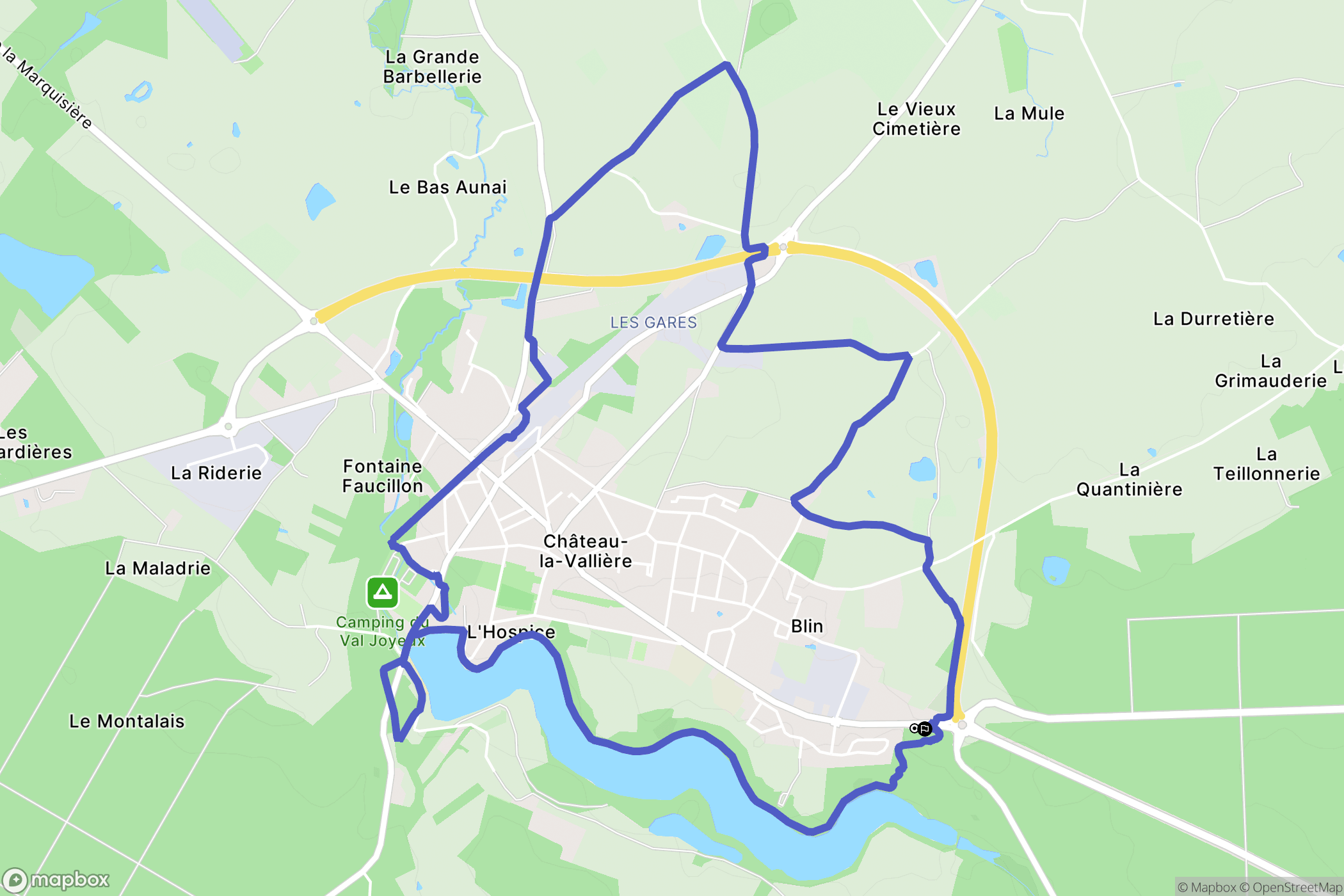 Château-la-Vallière : carte du parcours de randonnée - France