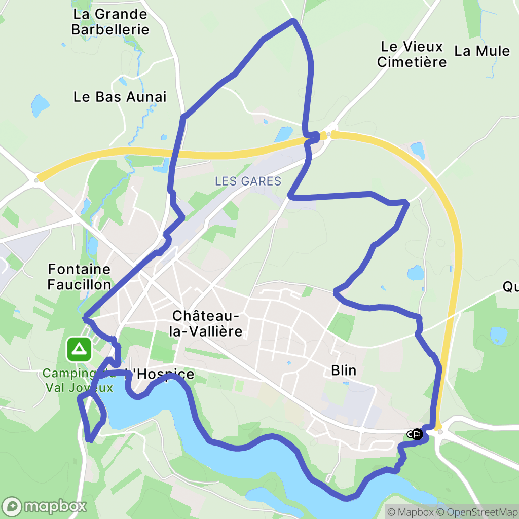 Château-la-Vallière : carte du parcours de randonnée - France