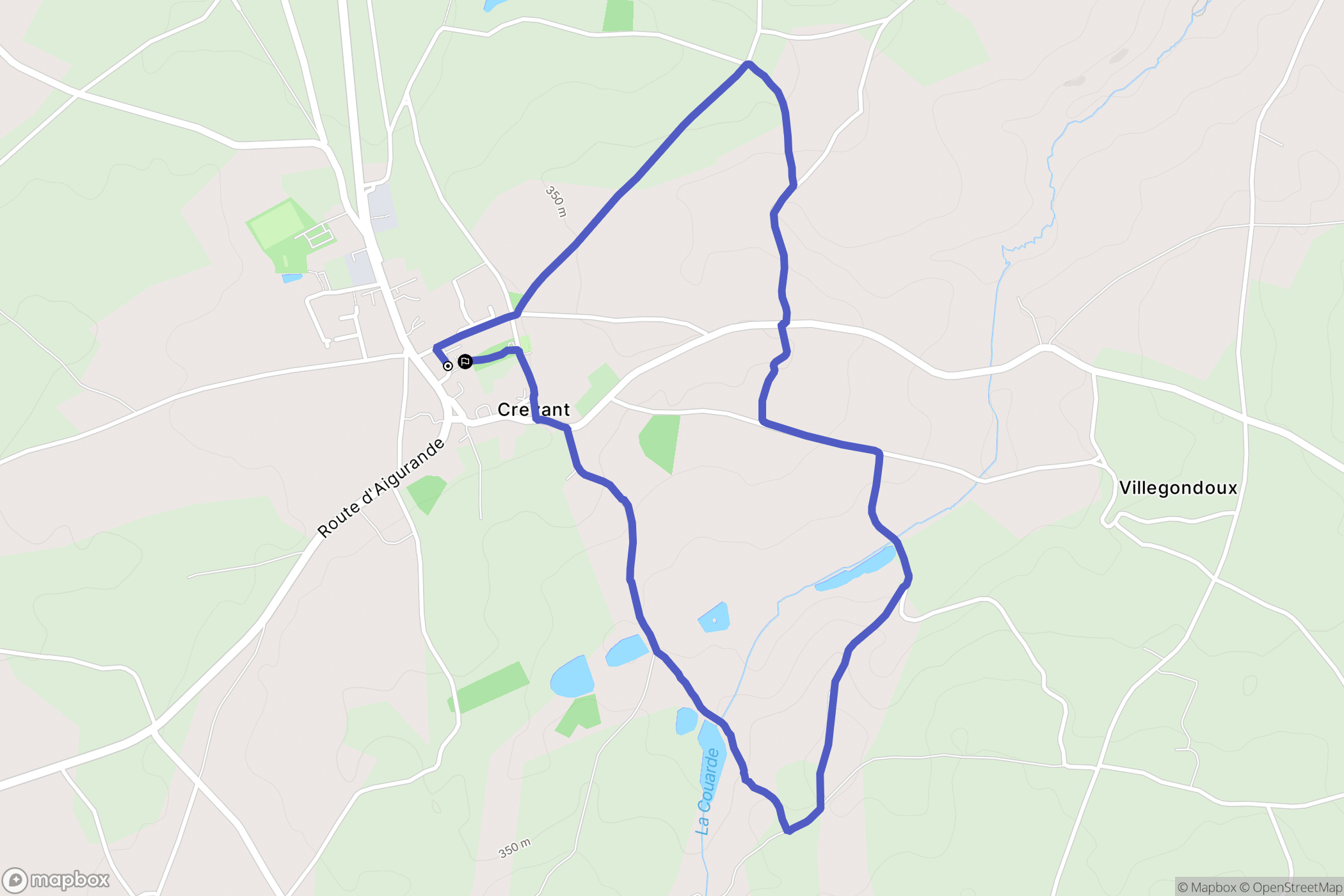 Crevant : carte du parcours de randonnée - France