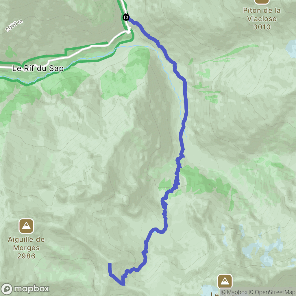 La Chapelle-en-Valgaudémar : carte du parcours de randonnée - France