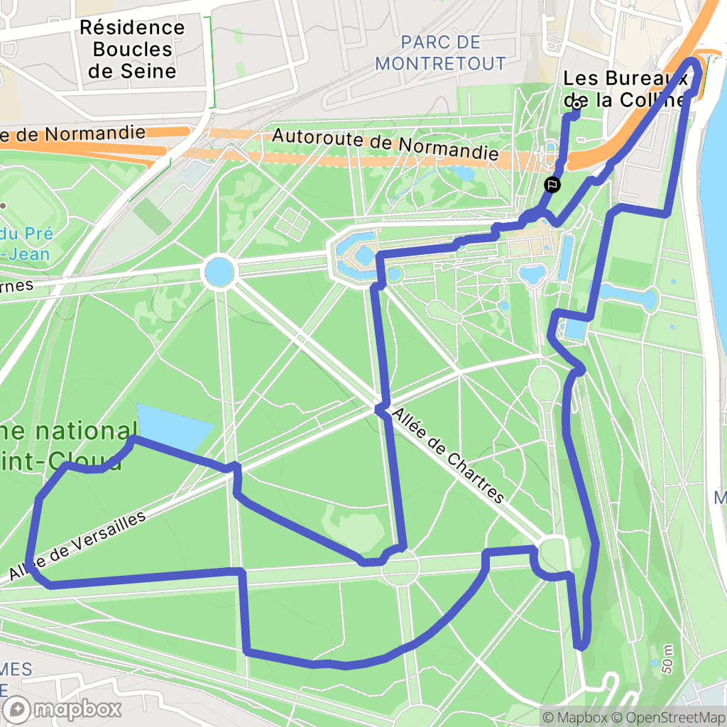 Saint-Cloud : carte du parcours de randonnée - France