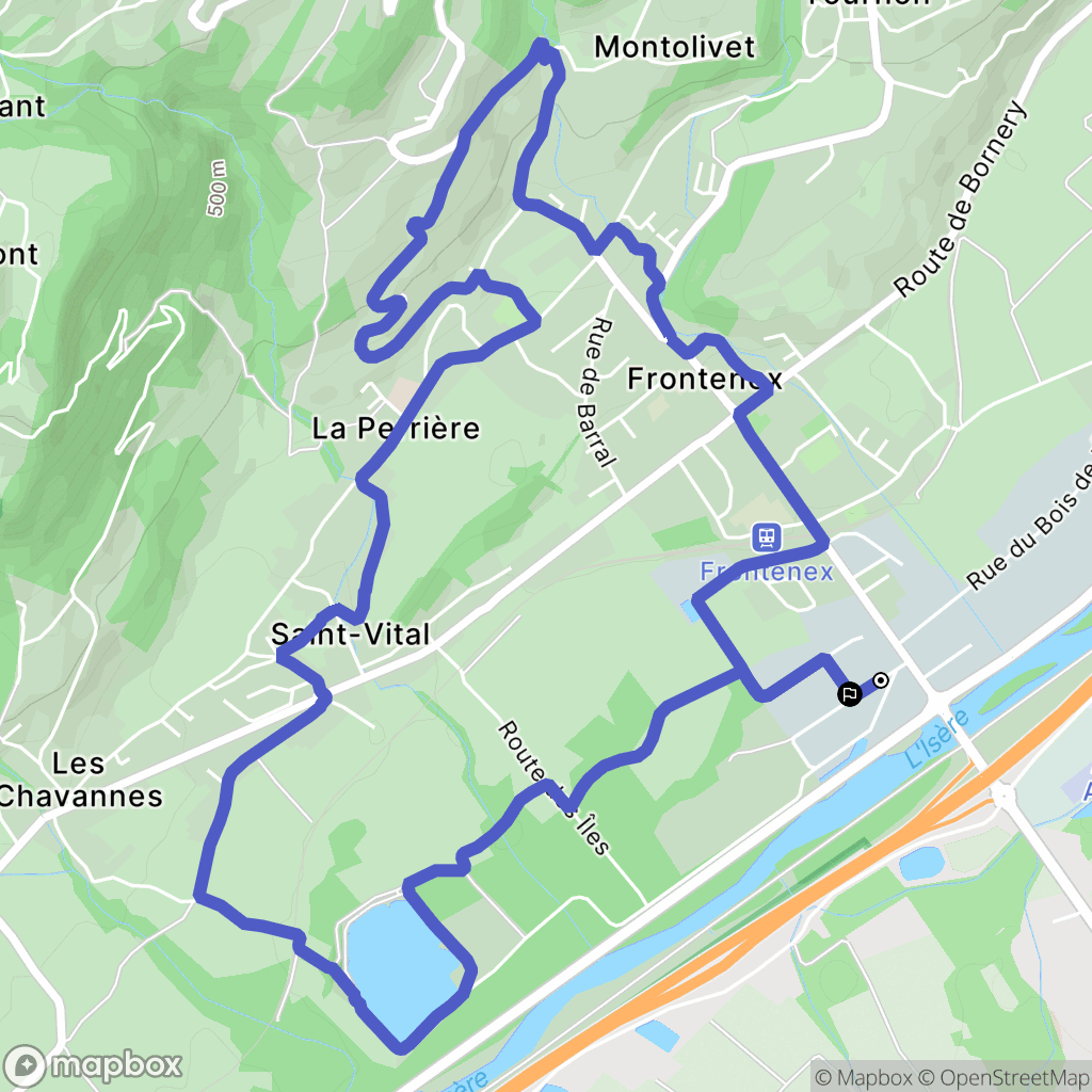 Frontenex : carte du parcours de randonnée - France